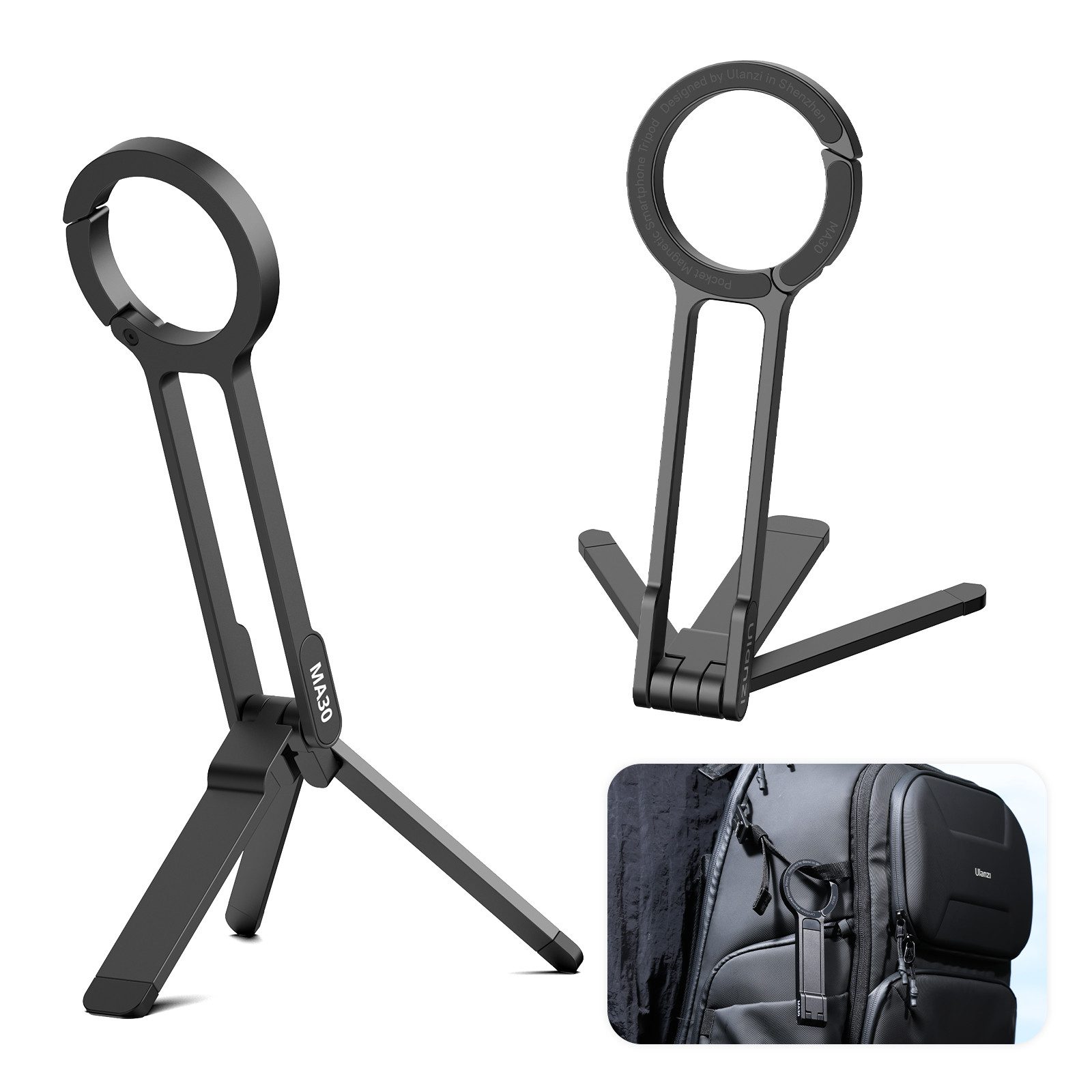 Handy-Halterung MA30 Karabiner-montiertes Telefonstativ für iPhone 15 -12 Pro