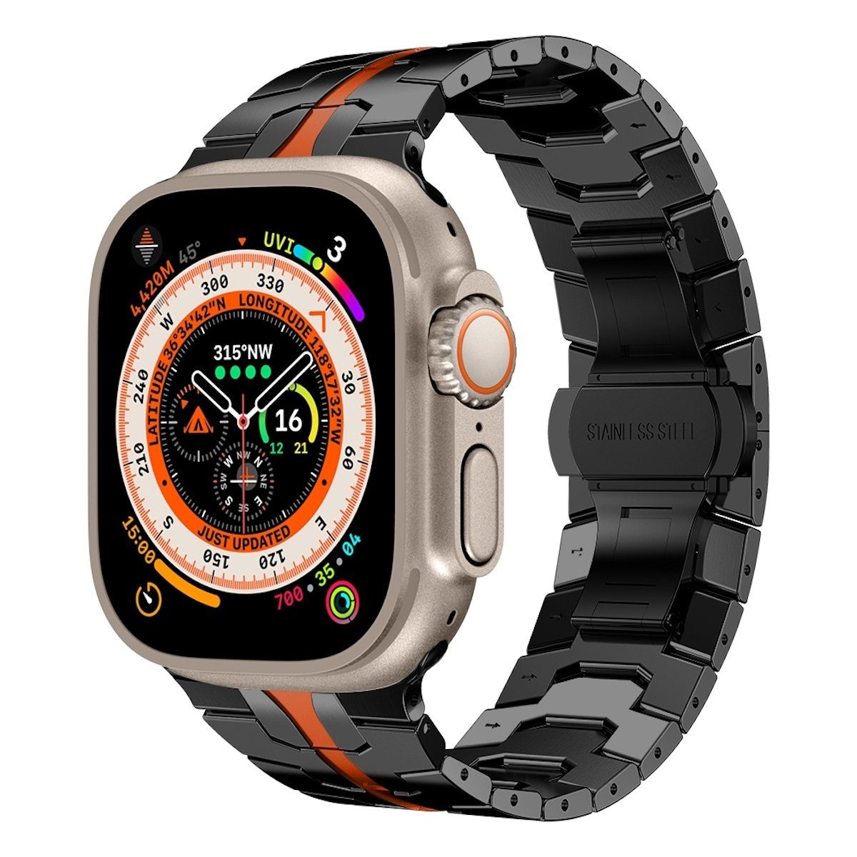 Wigento Smartwatch-Armband Für Apple Watch 10 46mm / Ultra 1 + 2 49 9 8 7 45 6 SE 5 4 44 Armband