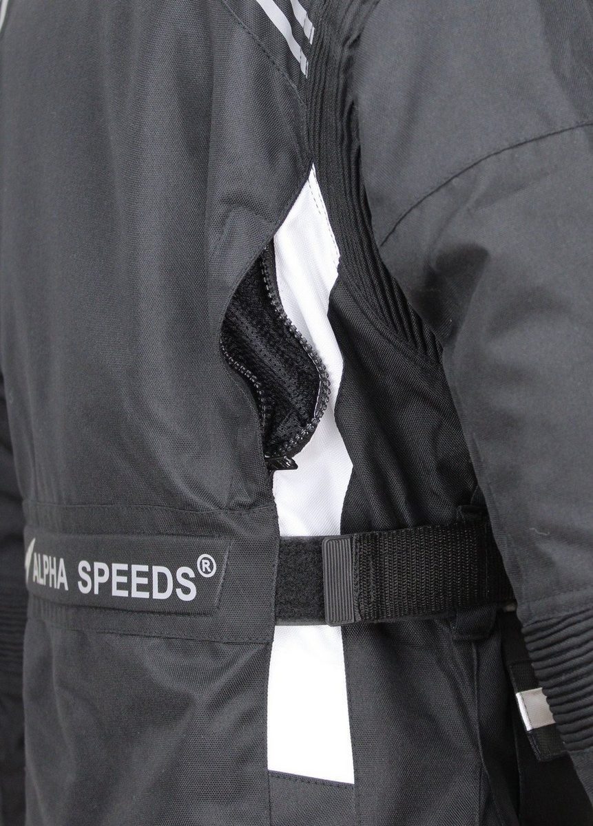 Alpha Speeds Motorradjacke Damen Motorrad Textil Jacke Biker wasserdicht Jacke mit Protektoren (Innenjacke ist trennbar: All Season) Reflektierende Elemente, SL – Bild 5 von 5