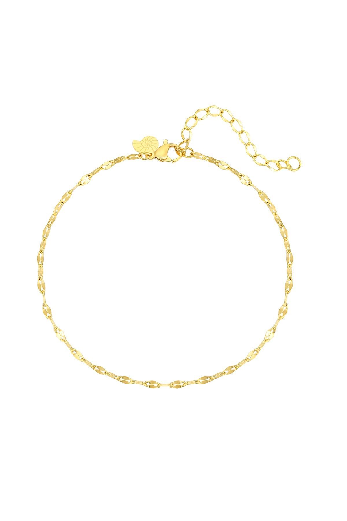 Fußkette Gileder oval 18K vergoldet, Mariner Rolokette