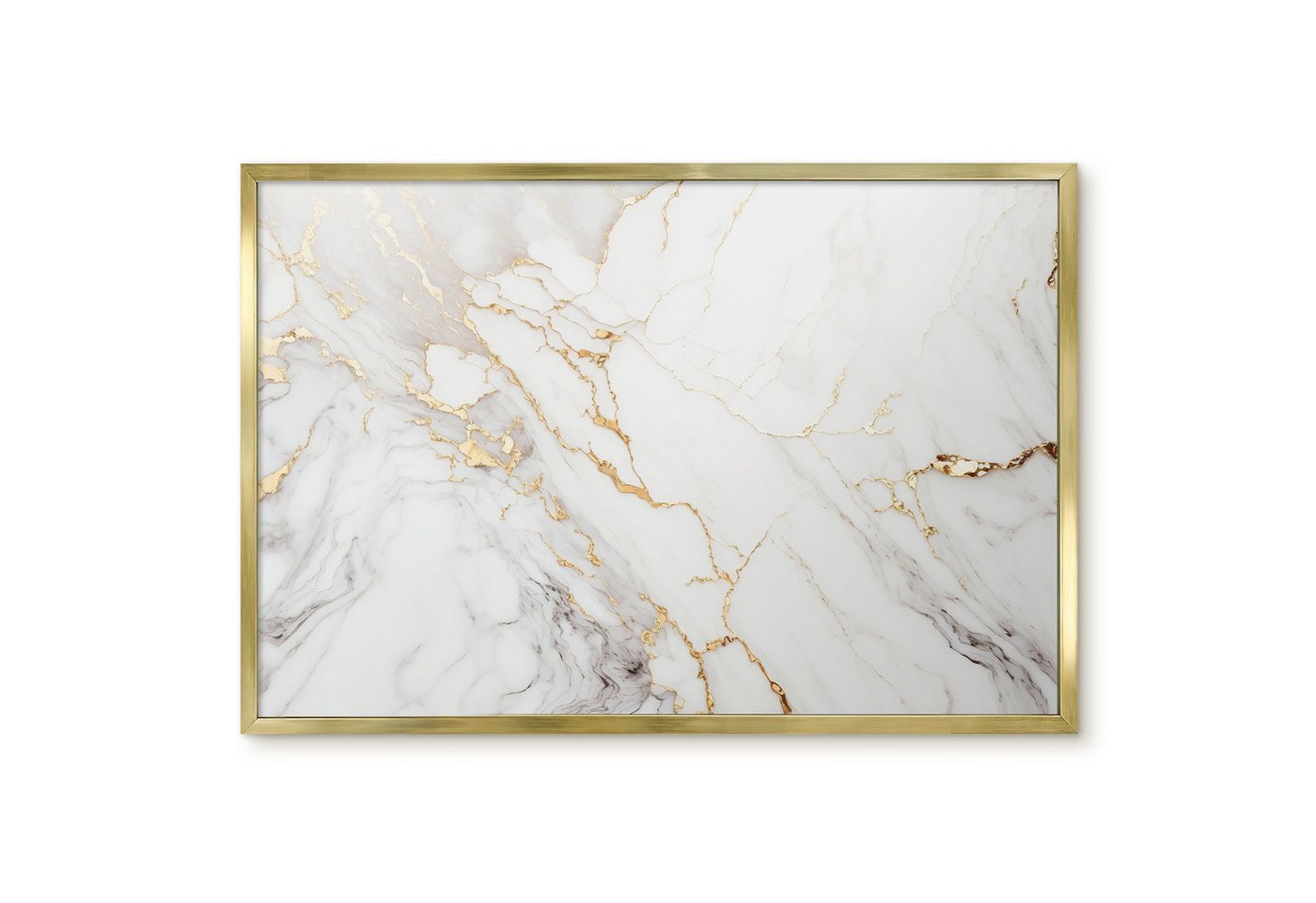Tulup Magnettafel Dekorative Magnettafel mit Rahmen für Küche und Wohnzimmer, Eleganter Marmor, Weiß