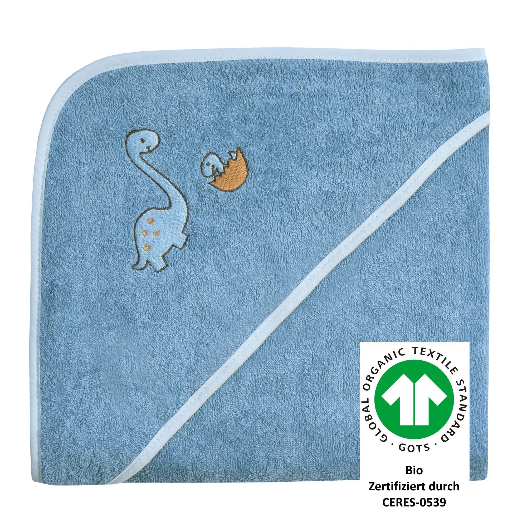 Wörner Kapuzenhandtuch Dinofamilie, Frottee (1-St), Biobaumwolle, mit Kapuze, maschinenwaschbar, trocknergeeignet