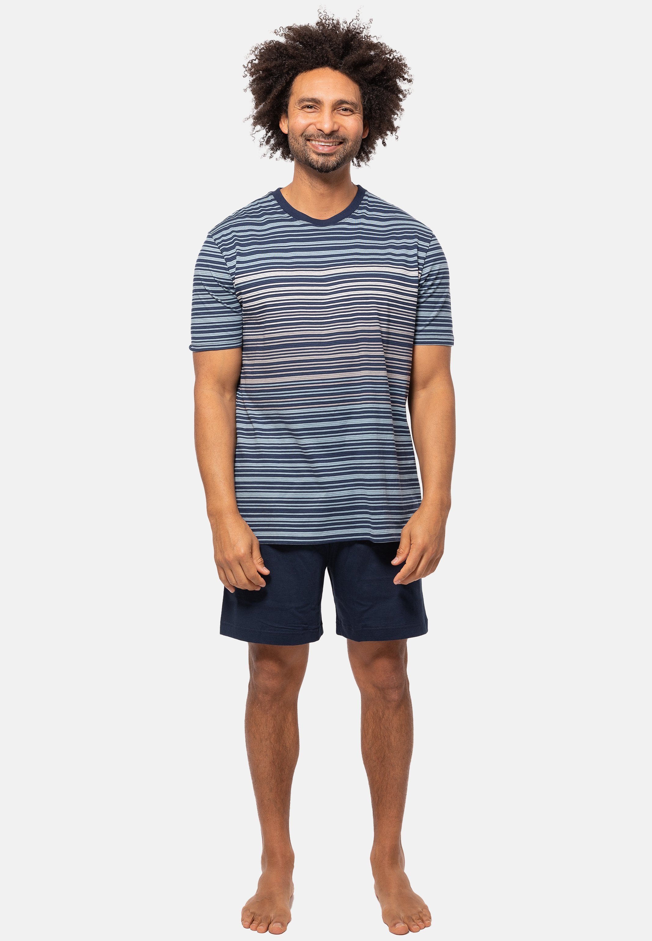 Ammann Pyjama tlg) Shirt Kurzarm Organic Baumwolle - kurzer Hose Set Schlafanzug aus - 2 und Cotton (Set