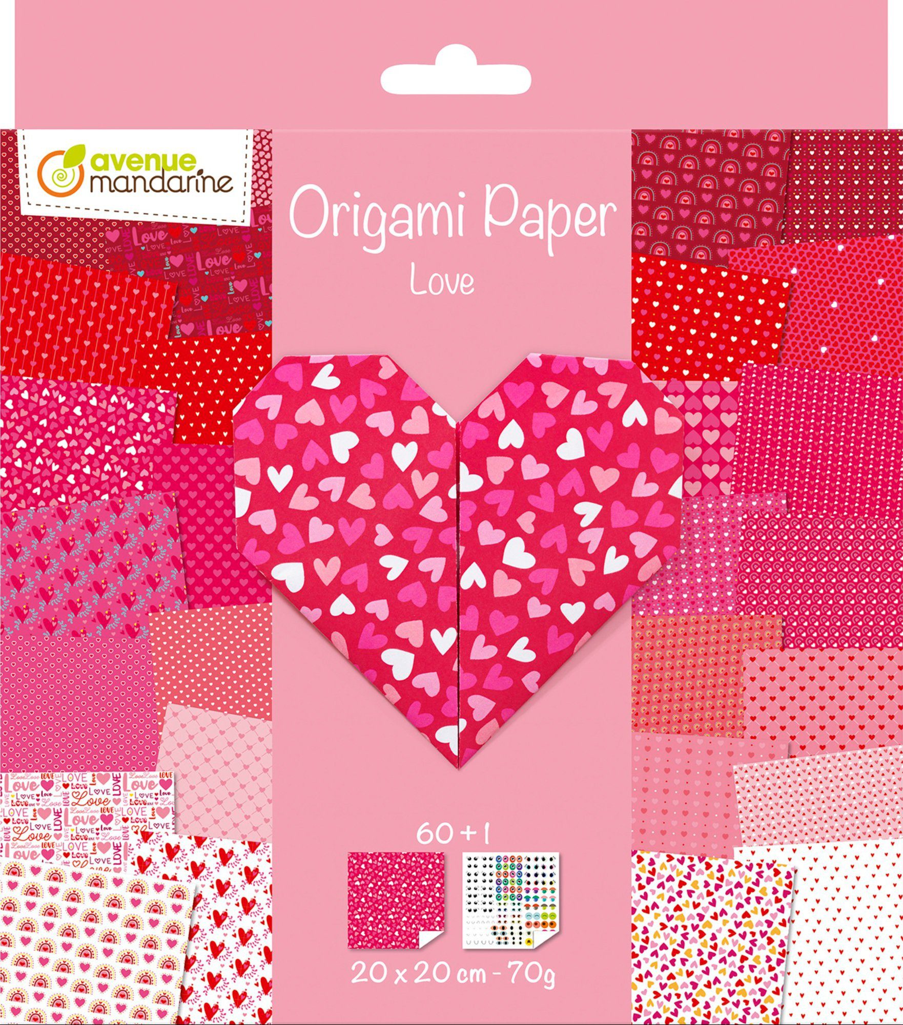 Avenue Mandarine Kraftpapier Faltpapier-Меню Paper Love, 60 Bögen