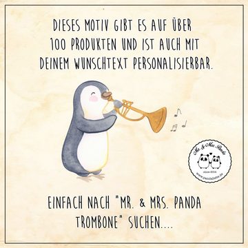 Mr. & Mrs. Panda Becher Posaune Letzter Zug - Weiß - Geschenk, Zugmechanismus, Musiker, Campi, Emaille, Hochkratzfest