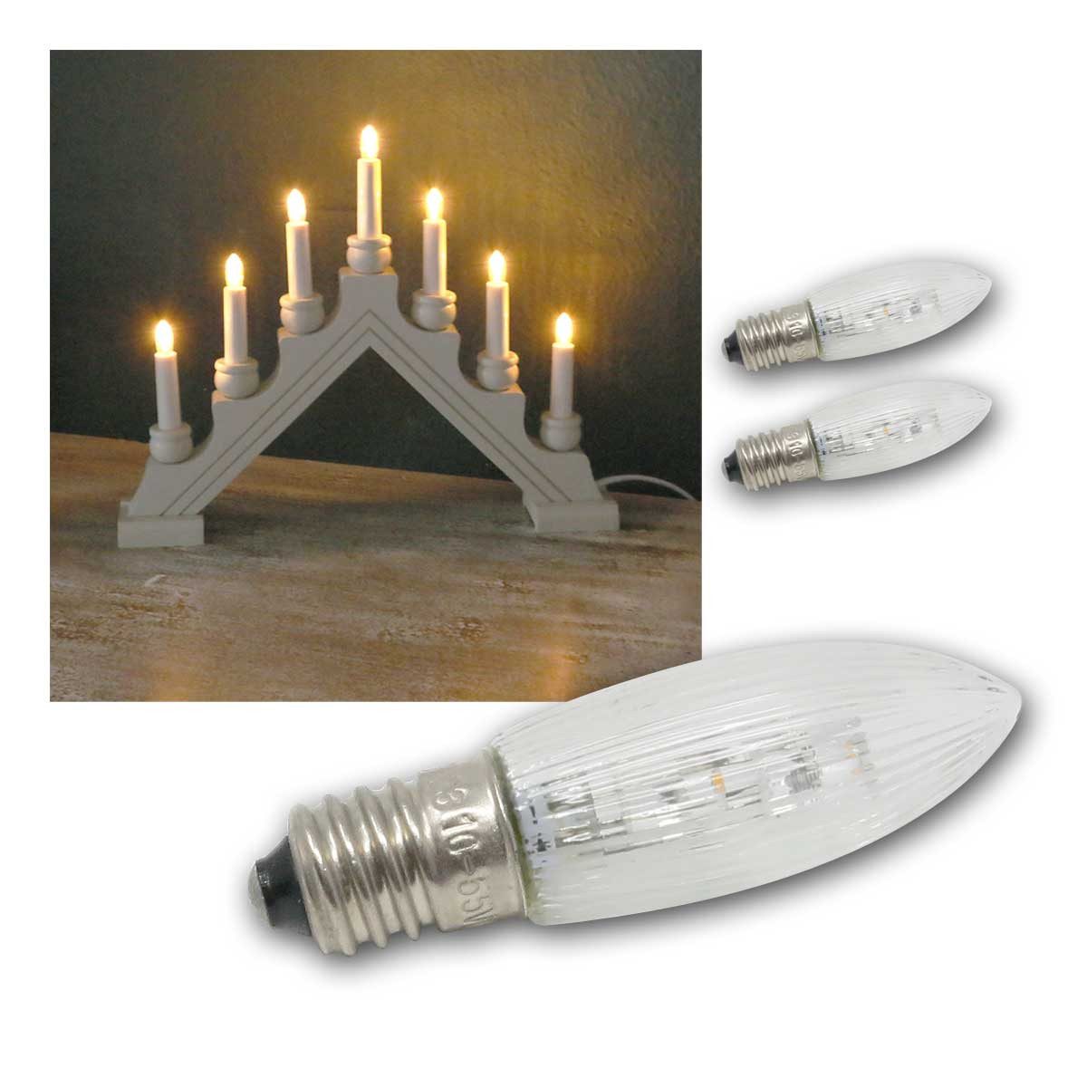STAR TRADING LED-Leuchtmittel 3er Pack E10 Луковицы klar, 10-55V, 0,2W, warm, warmweiß