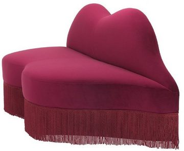 Casa Padrino Sofa Designer Samt Sofa Lippen Mund Bordeauxrot 195 x 80 x H. 97 cm - Designer Wohnzimmer Möbel - Luxus Kollektion