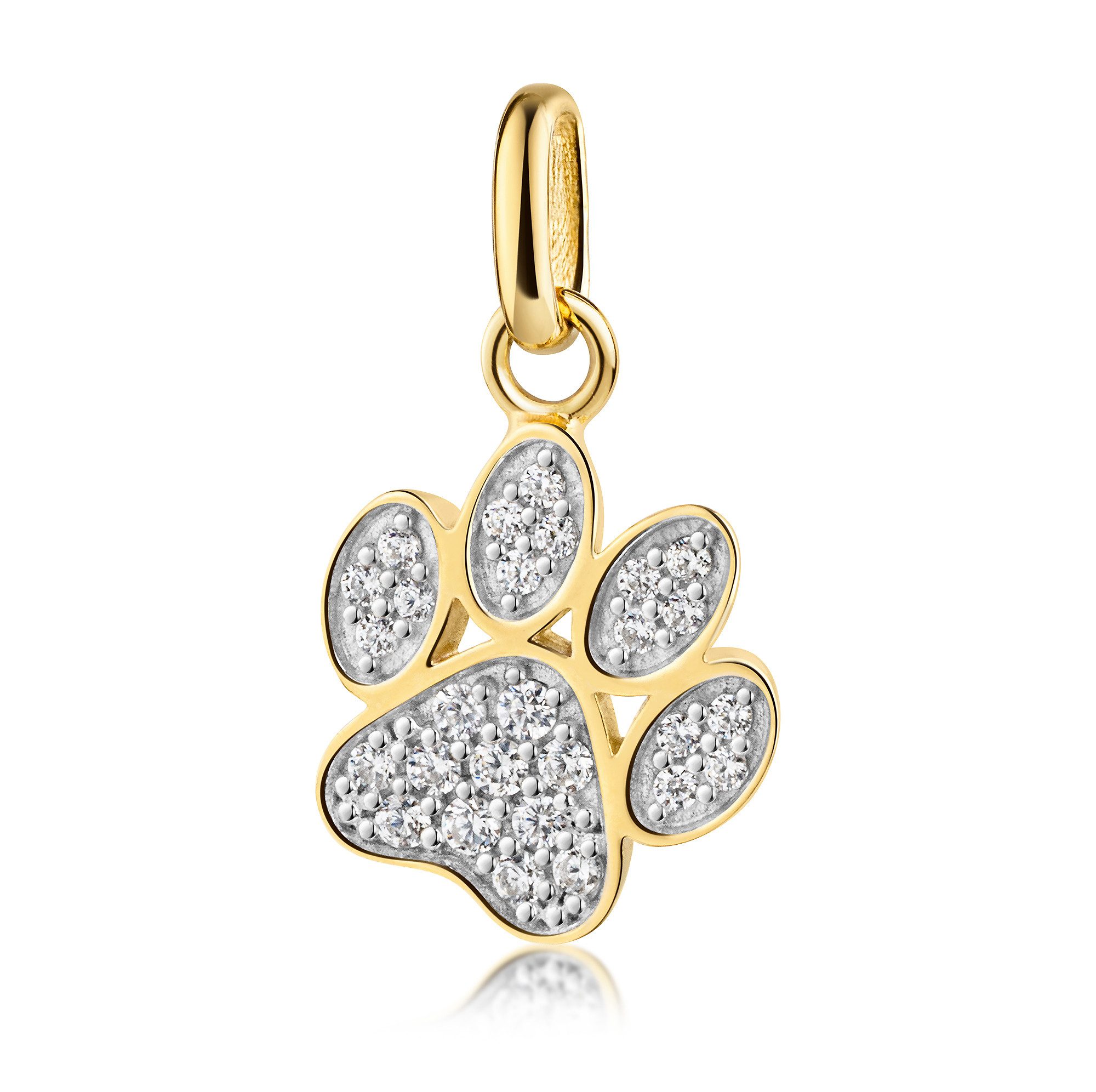 Firetti Kettenanhänger Schmuck Geschenk Gold 333 Halsschmuck Anhänger Pfote, mit Zirkonia (synth)