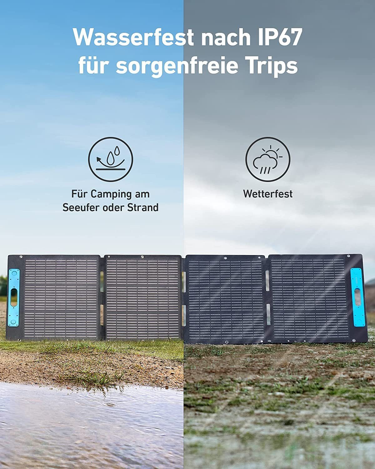 Solarpanel Anker 531 (200W) Wasserfest, IP67 Solaranlage (1-St)