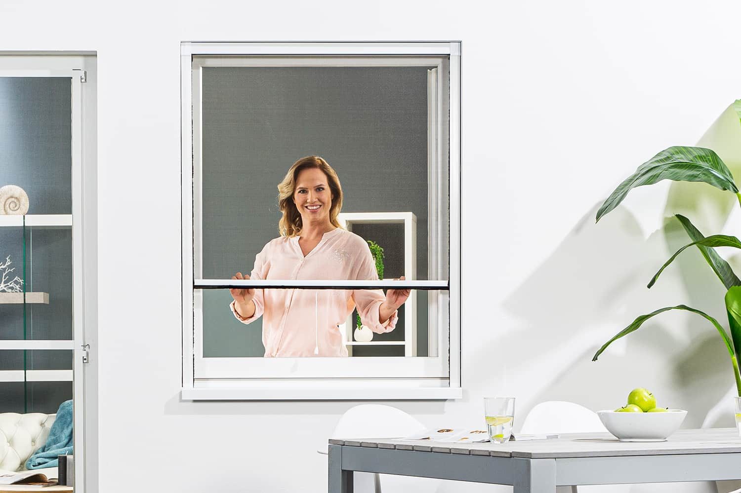 empasa Insektenschutz-Fensterrahmen "SMART", Fliegengitter Rollo Insektenschutzrollo Fenster Alurahmen