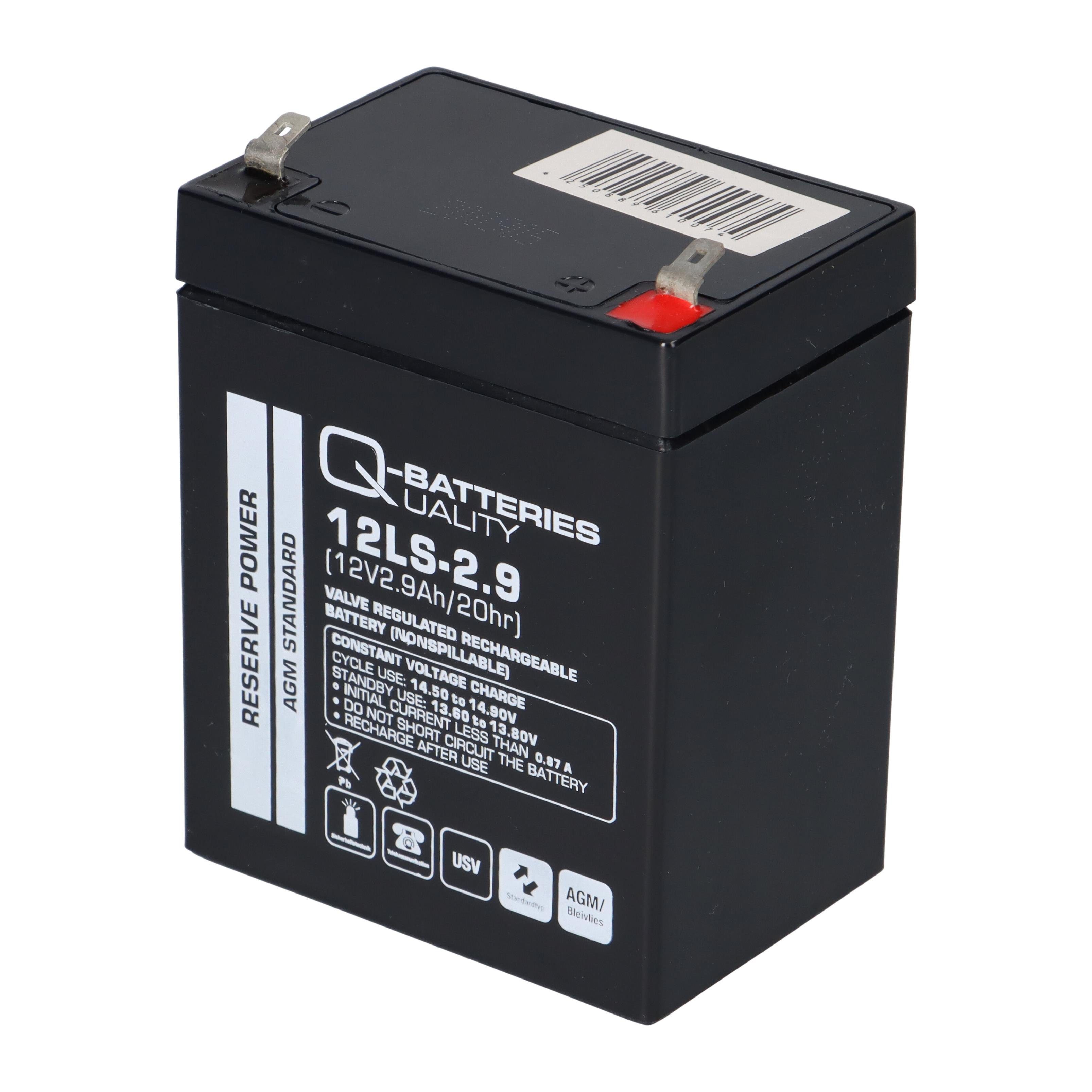 Q-Batteries Q-Batteries 12LS-2.9 12V 2,9Ah VRLA Akku Blei-Vlies / AGM Bleiakkus