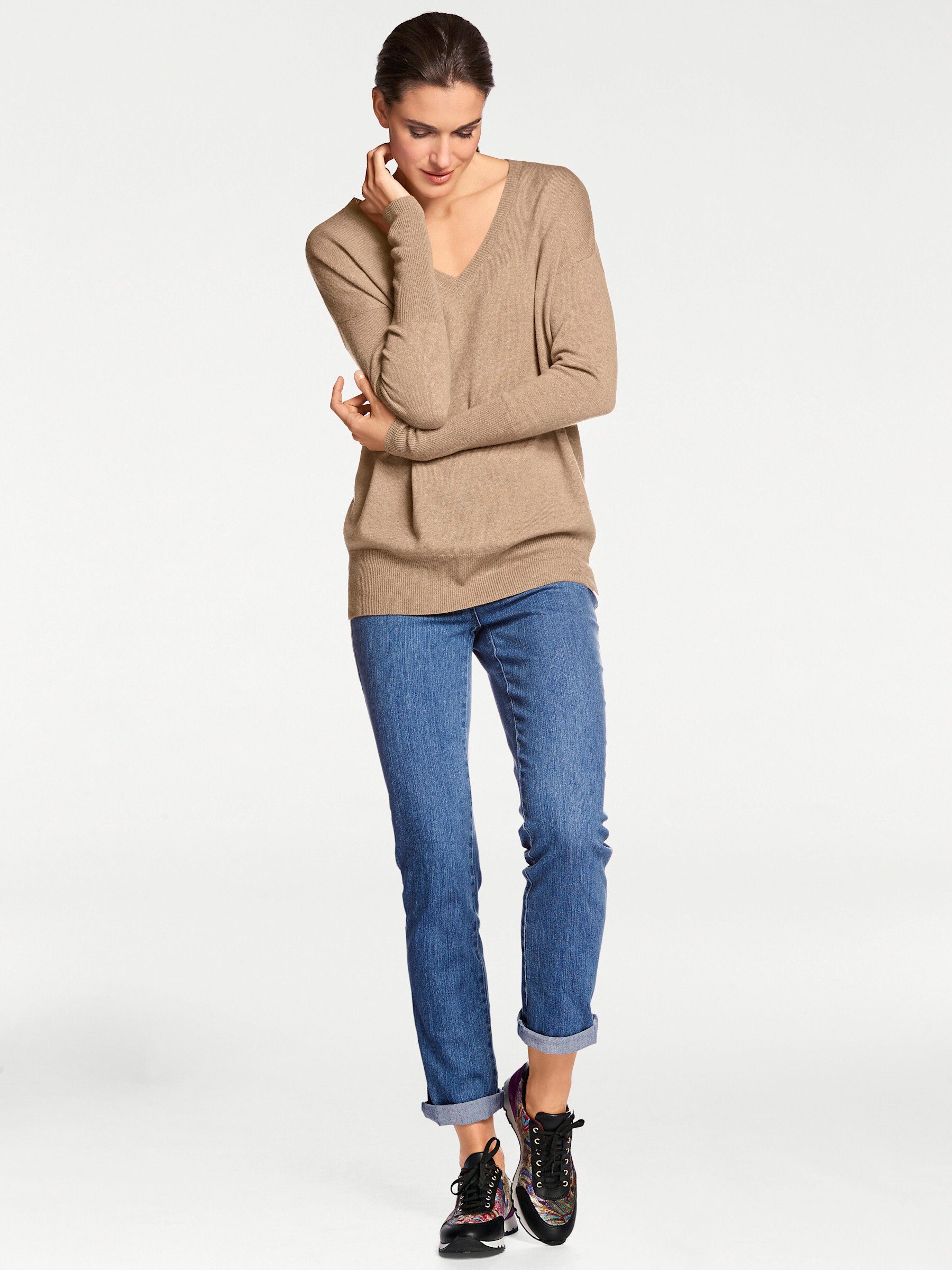 Strickpullover camel heine