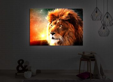 lightbox-multicolor LED-Bild Löwe Abstrakt Art front lighted / 60x40cm, Leuchtbild mit Fernbedienung