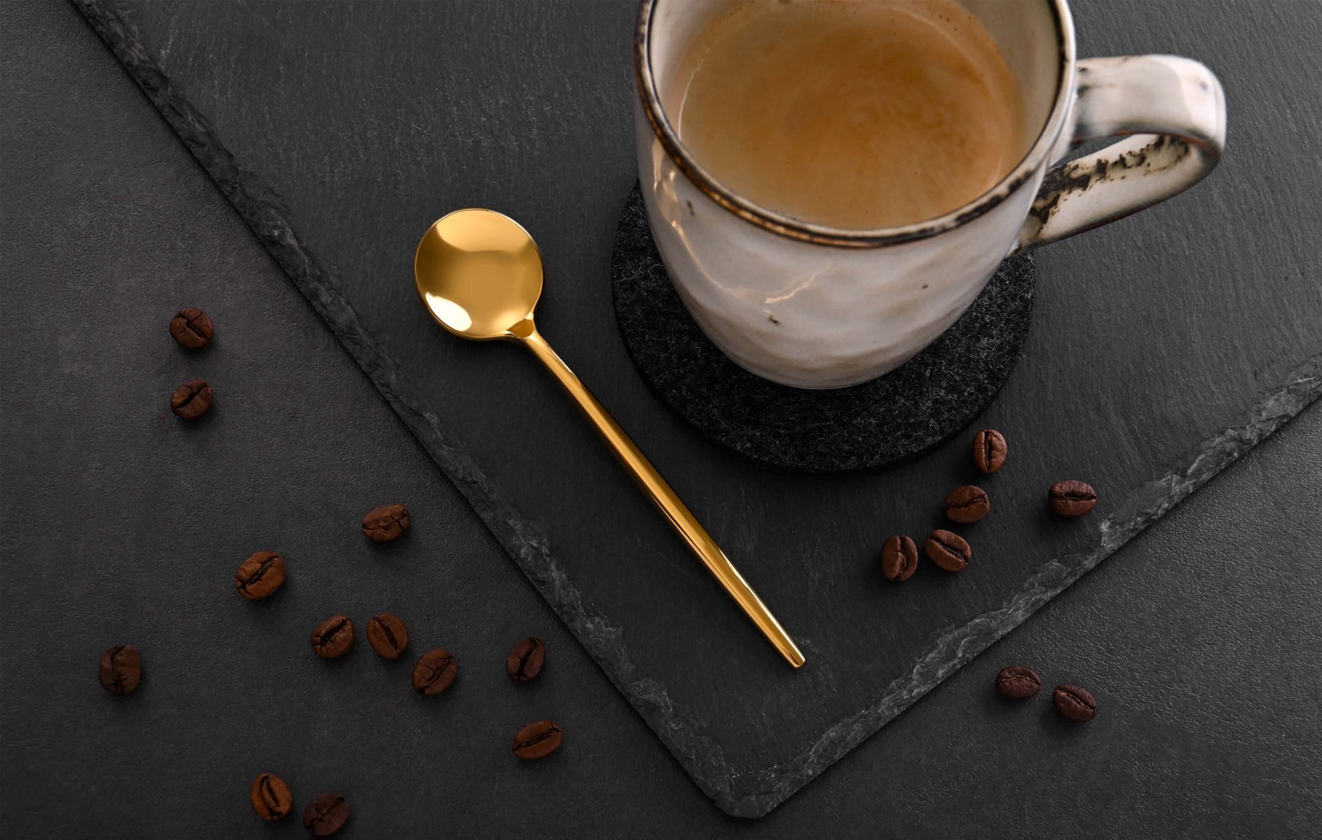 GRÄWE Kaffeelöffel (6 Stück), Kaffeelöffel Provence, 6-teilig, gold, Edelstahl