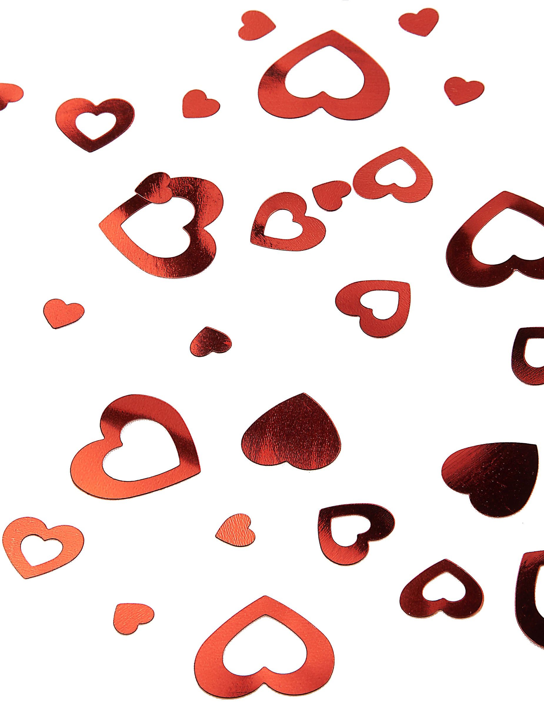 Folat Kostüm Herz-Konfetti Ausgeschnittene Herzen Valentinstag-Konfetti rot 14g
