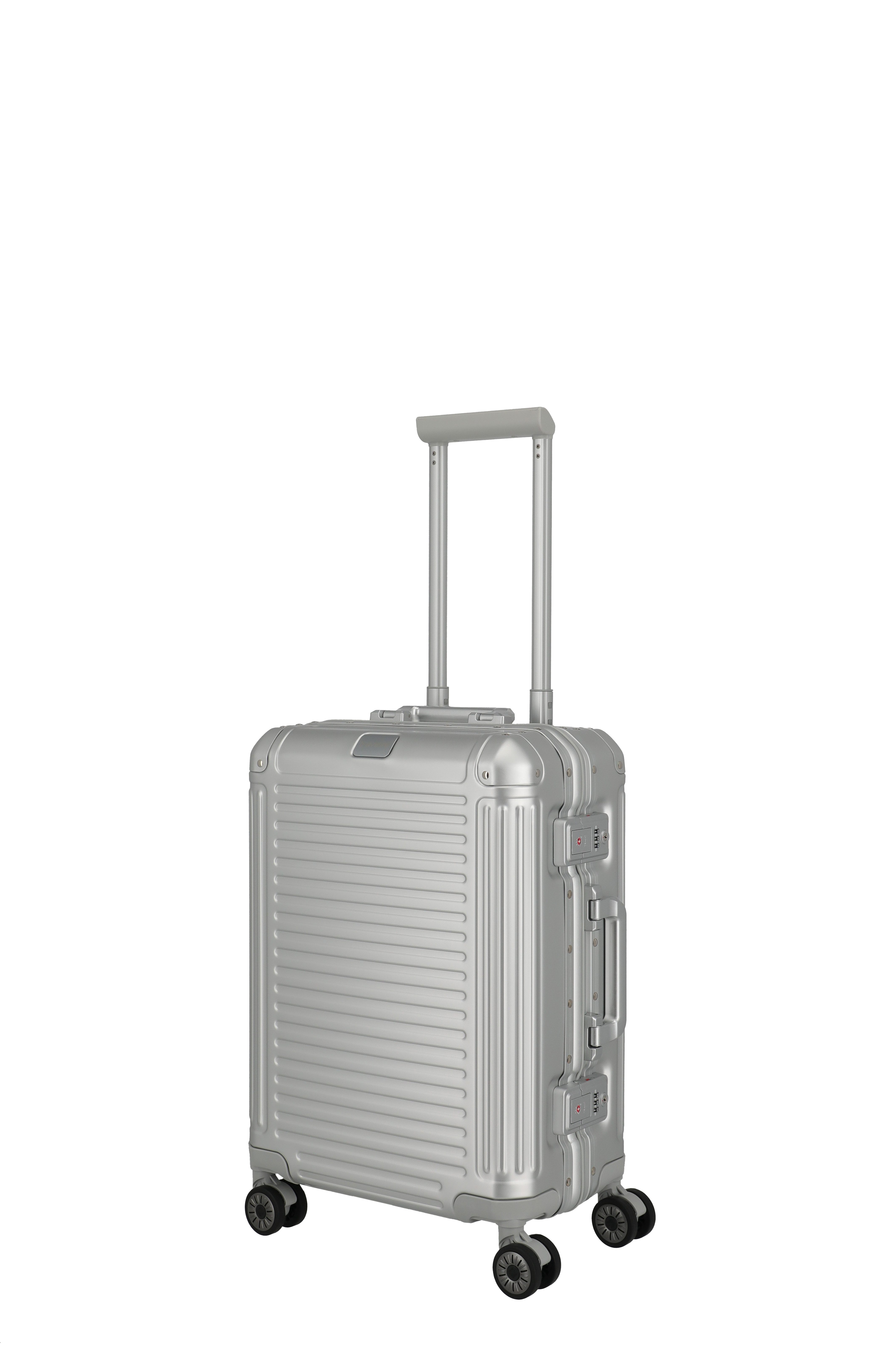 travelite Hartschalen-Trolley NEXT Aluminium Rahmenkoffer, 4 Rollen, variable Packplatte, Packwand und durchdachte Innenaufteilung