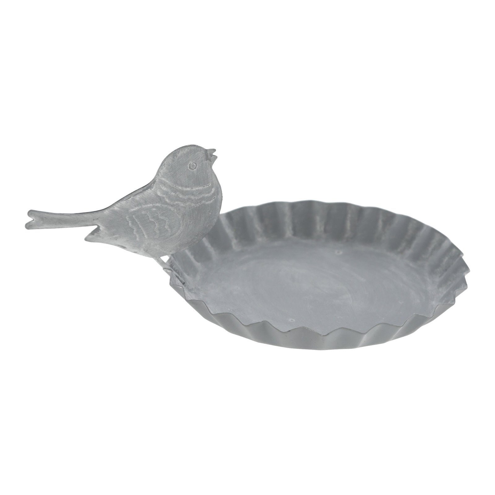 HAC24 Vogeltränke Vogelbecken Vogelbad Vogel Wasserschale Wasserstelle Wasserspender, Metall Ø 12 cm