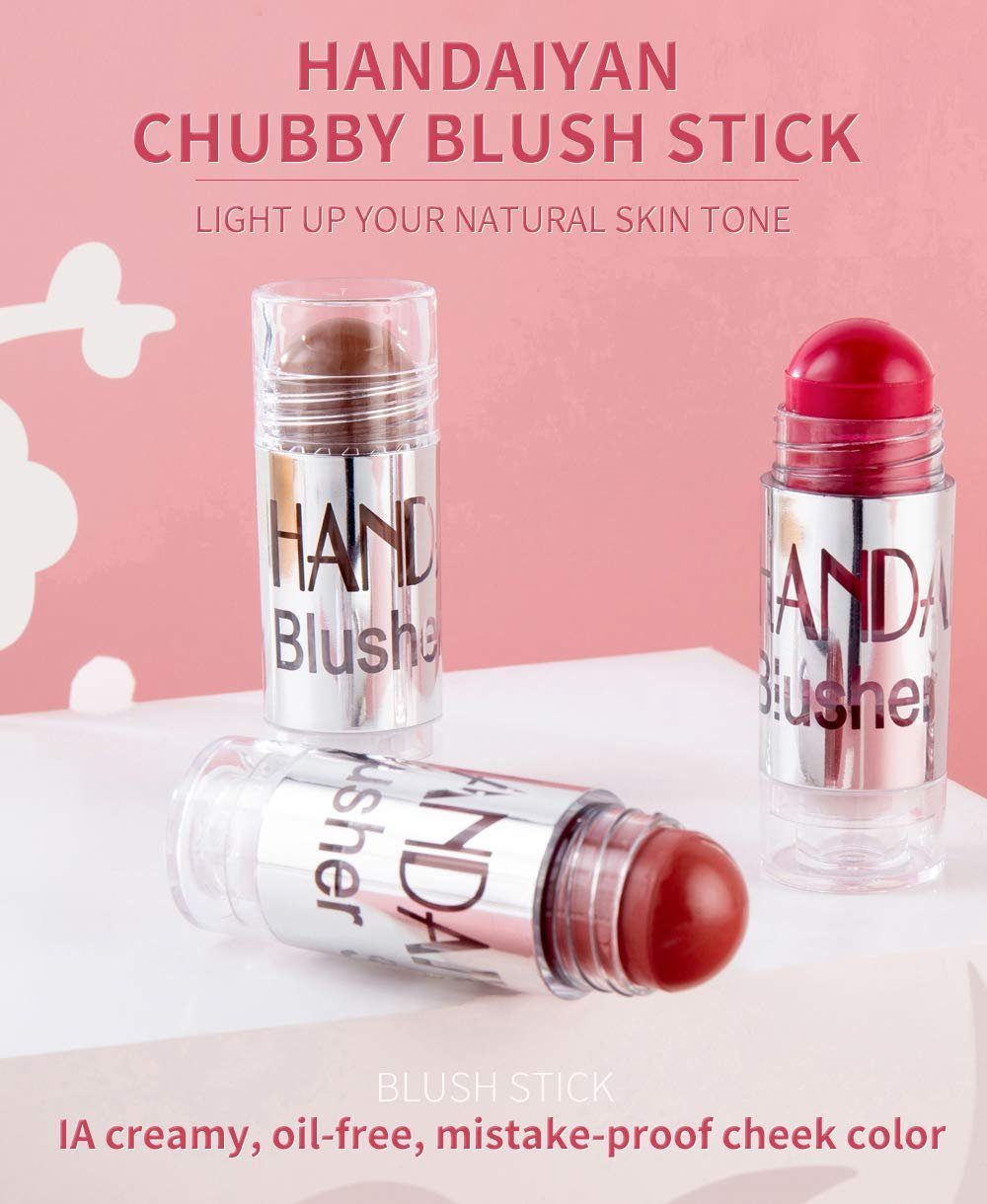 Make-up Blush Dunkle Cream Glanz- Rouge Trimmen Wangen Stick Pflaume Haiaveng Rouge Rouge Highlighter Pen, und Stimmungsaufhellendes & Feuchtigkeitsspendende,