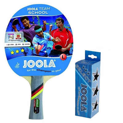 Joola Tischtennisschläger Team School + 3 Bälle, Tischtennis Schläger Set Tischtennisset Table Tennis Bat Racket