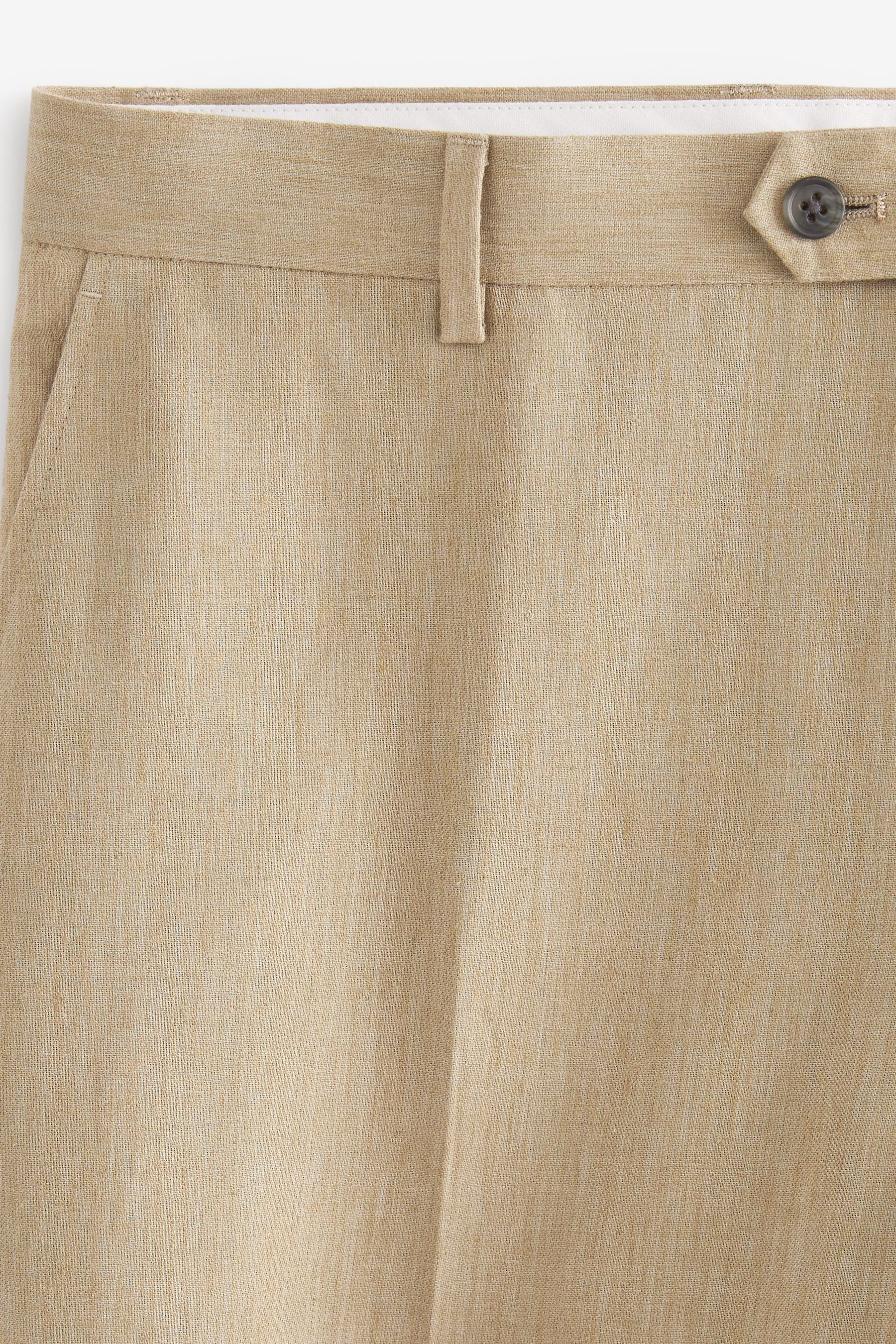 Anzug Anzughose Hose Stone (1-tlg) aus Tailord Leinengemisch: Next Fit