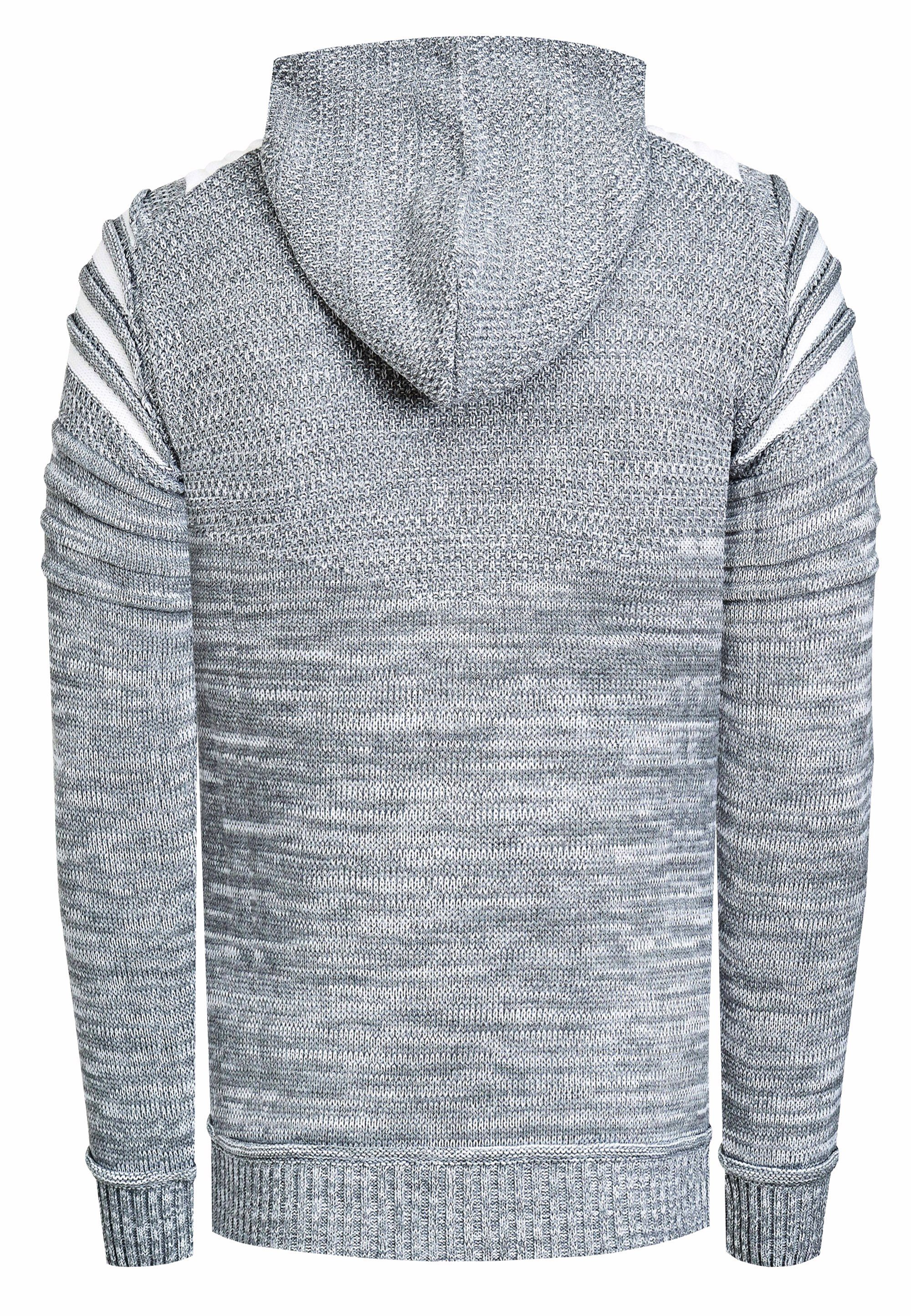 Rusty Neal Kapuzensweatshirt in Strickdesign modernem grau