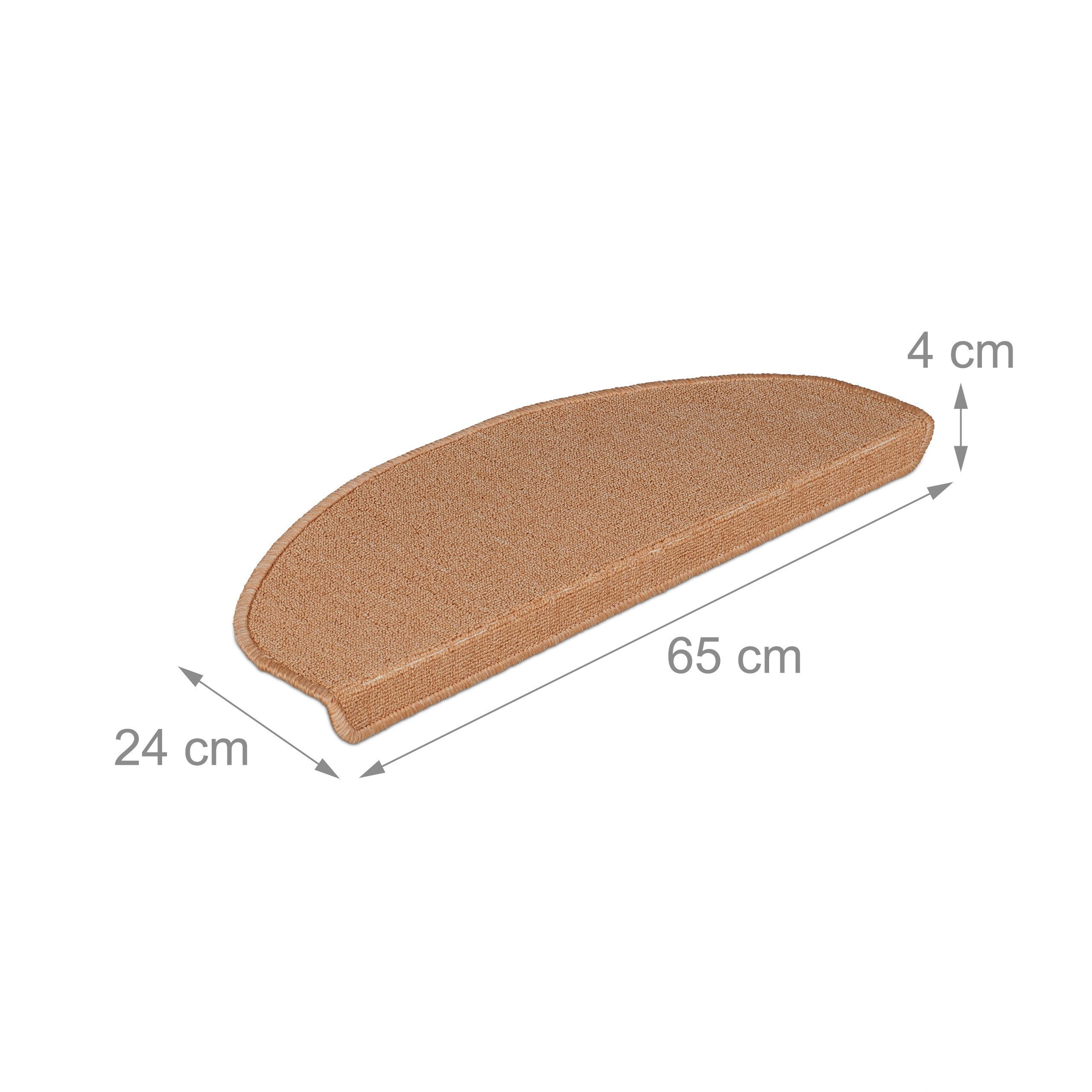 relaxdays Stufenmatte Abgerundete Stufenmatten im 15er Set, rechteckig, Höhe: 40 mm, Beige – Bild 4 von 5