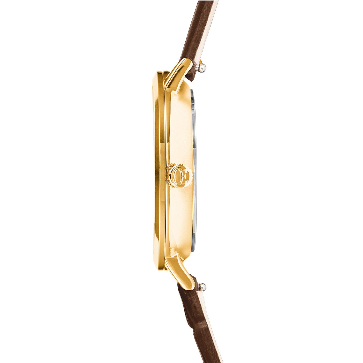 COEUR DE LION Quarzuhr Uhr Rund Sparkling Sunray Armband Leder Braun gold 7652/71-1611, Armbanduhr, Damenuhr, Lederarmband, analog, Swarovski®-Kristall