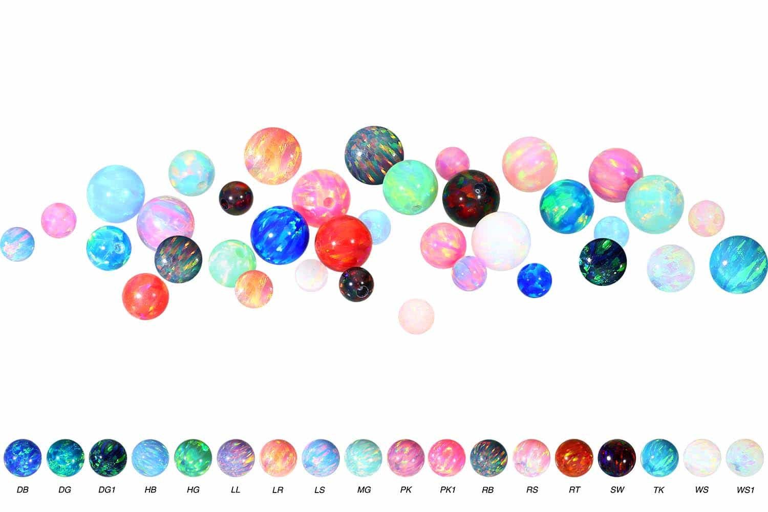 PIERCINGLINE Piercing-Set Synthetischer Opal Klemmkugel (Klemm-Aufsätze günstig online kaufen