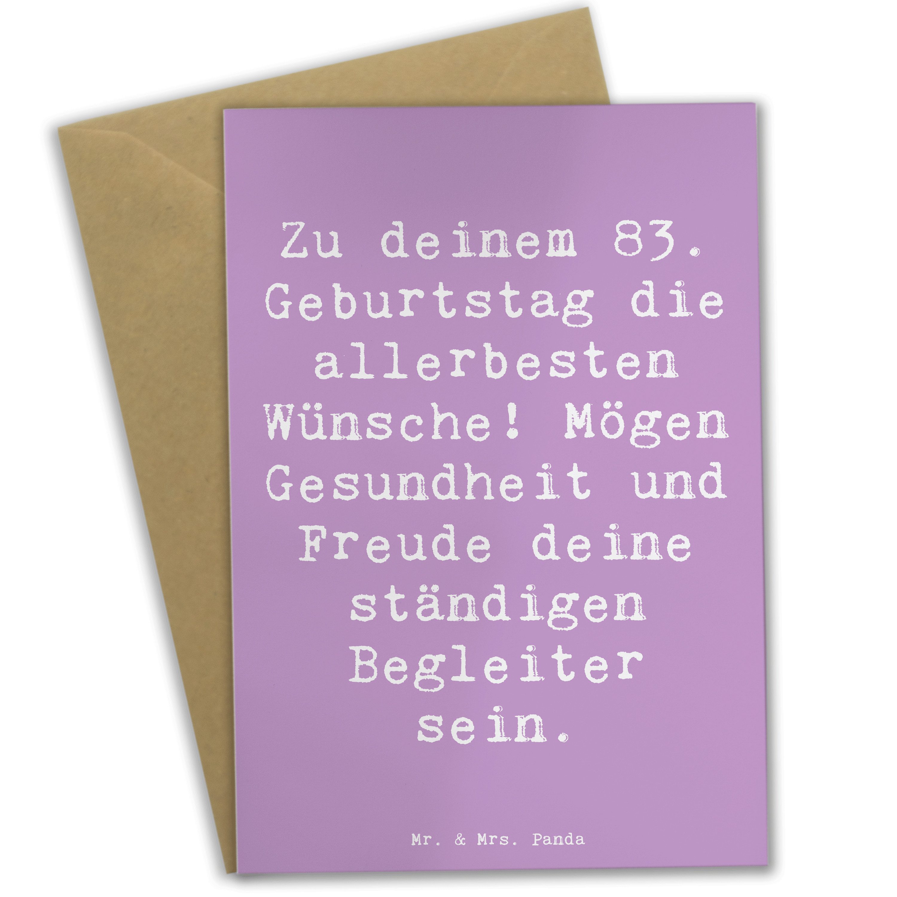 Grußkarte Spruch 83. Geburtstag Glückwünsche - Lavendeltraum - Geschenk, herzli