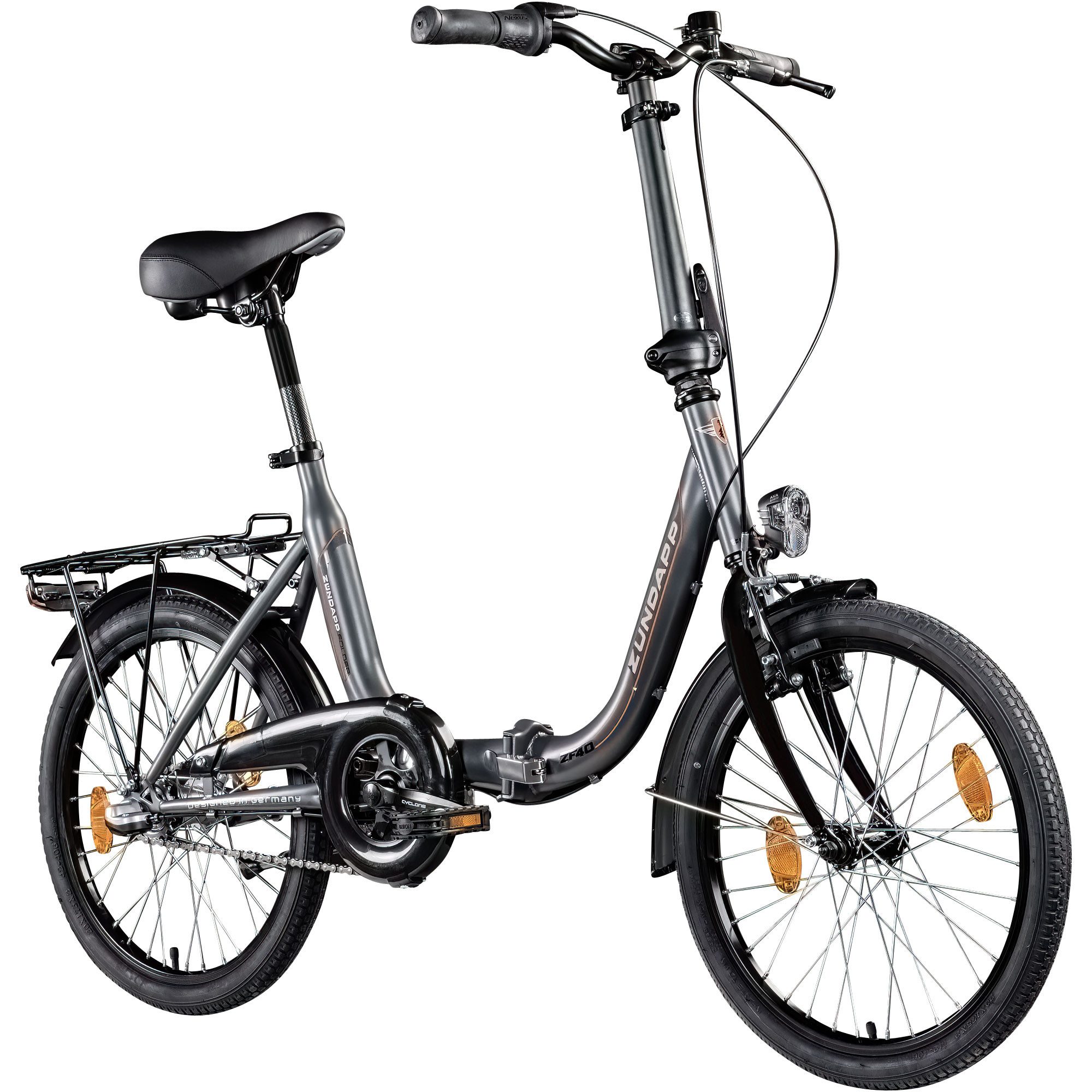 Zündapp Faltrad ZF40, 3 Gang, Nabenschaltung, Klapprad 20 Zoll Faltrad STVZO Zündapp ZF40 Stadtrad 6 Gänge Bike