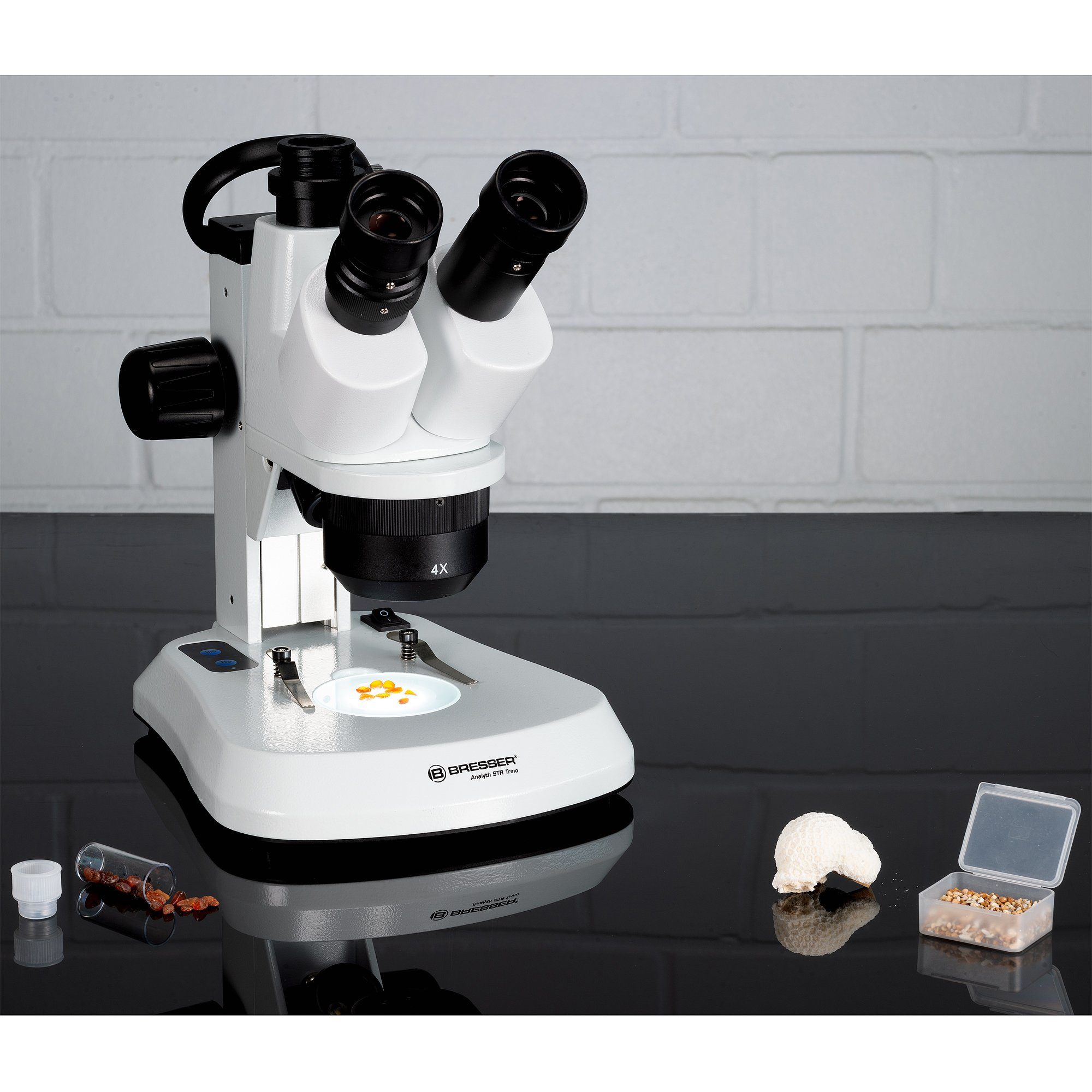 BRESSER BRESSER Analyth STR Trino 10x - 40x trinokulares Stereo-Mikroskop mit… Auf- und Durchlichtmikroskop