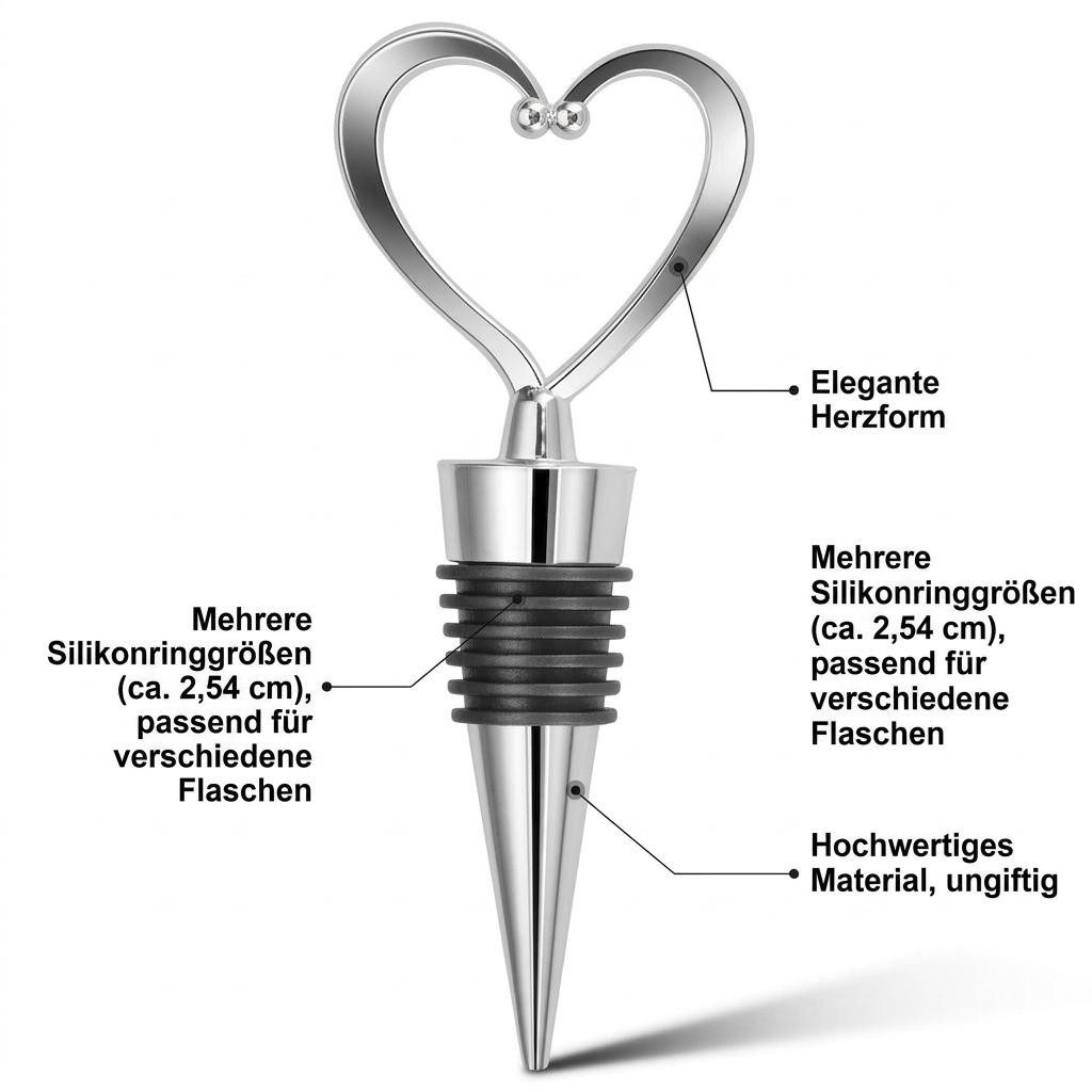 GarveeMore Geschenk-Tragetasche 24-teiliges Herz-Gastgeschenk-Set, Weinverschluss & Flaschenöffner, (24St), Vielseitig als Dekoration & persönliches Gastandenke – Bild 3 von 5