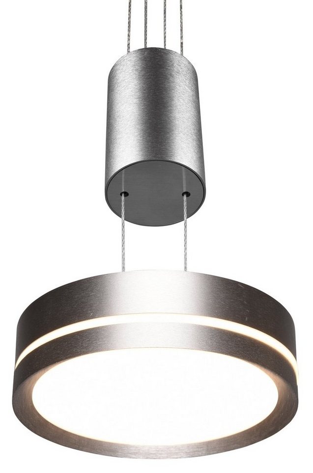 TRIO Leuchten LED Pendelleuchte FRANKLIN, 1-flammig, Nickelfarben, Metall,  Dimmfunktion, LED fest integriert, Warmweiß, Hängeleuchte, Hängelampe,  Höhenverstellbar, LED-Pendelleuchte aus Metall in nickel matt