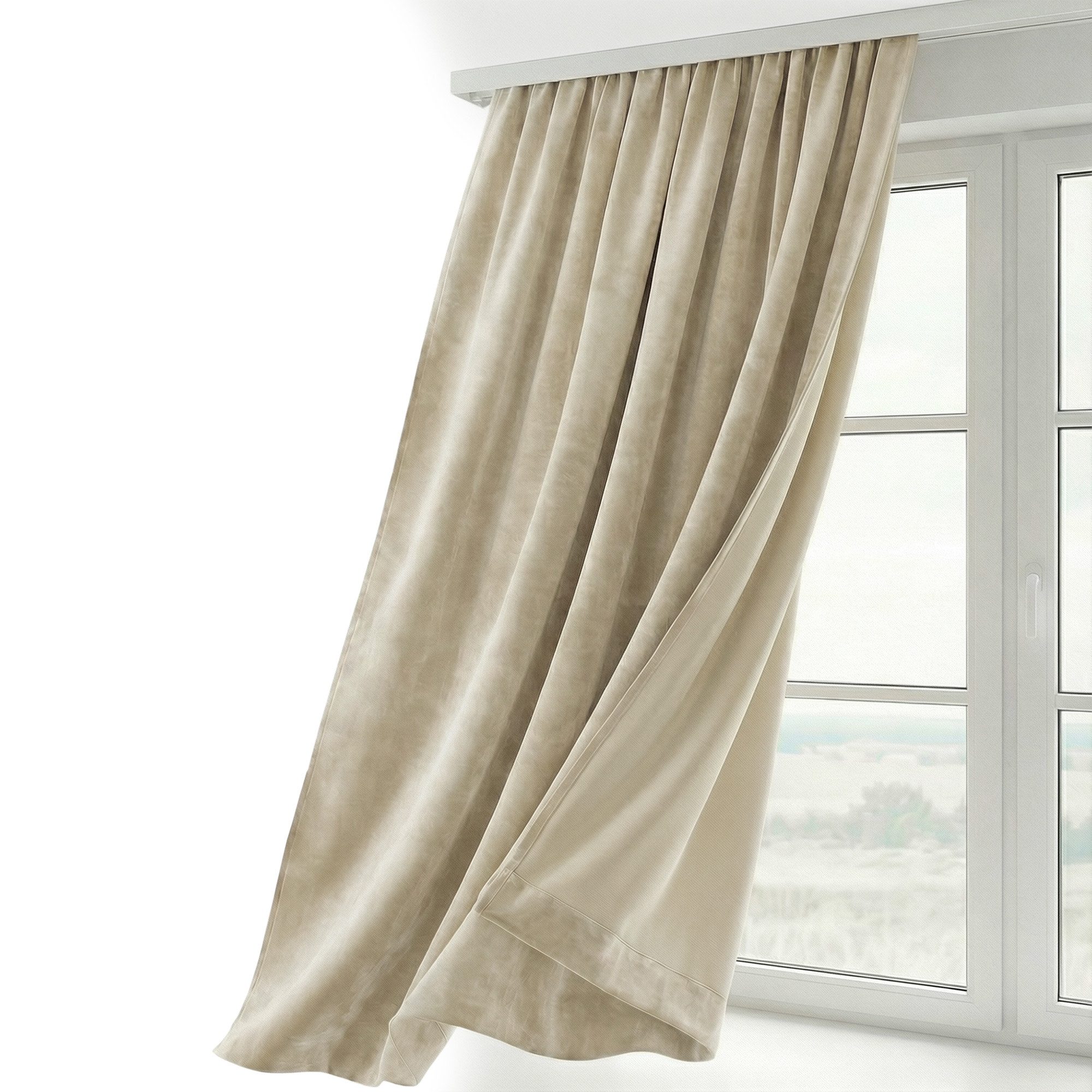 Beautex Verdunkelungsvorhang Samt Vorhang Kräuselband U-Band Gardine Velvet günstig online kaufen