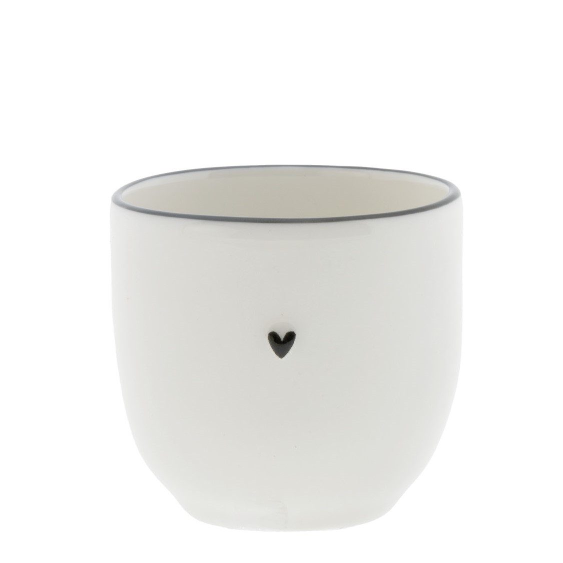 Bastion Collections Tasse Schwarzes Herz, Keramik, Spülmaschinengeeignet, Weiß, Motiv: Herz