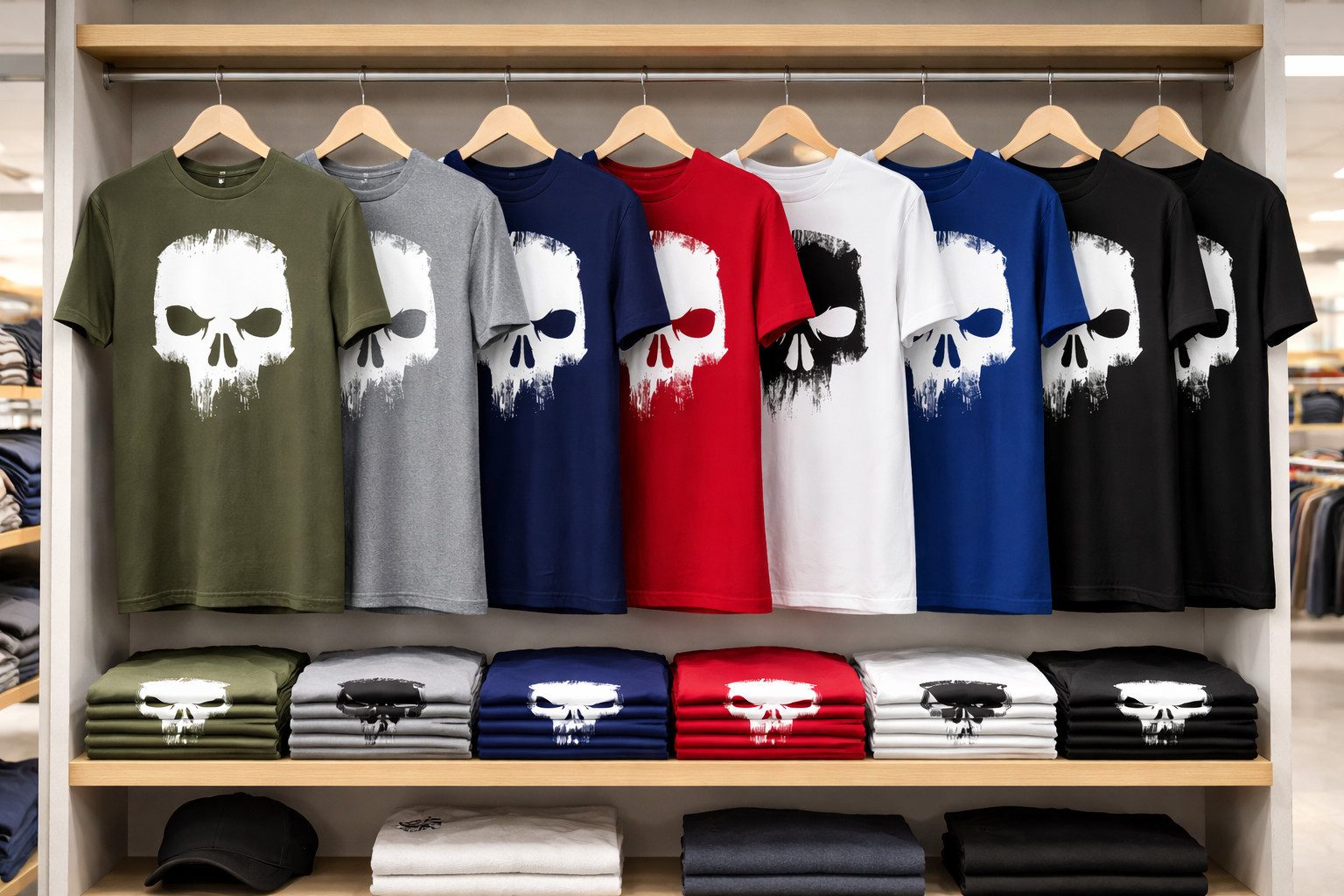 Blondie & Brownie T-Shirt Angry Skull Wütender Totenkopf Herren Shirt Film TV Motiv Herren T-Shirt Angry Skull Totenkopf Motiv Rock Style Regular Fit