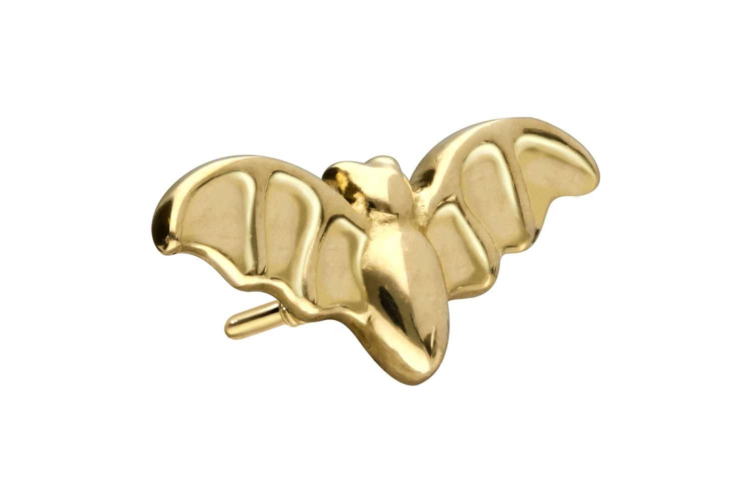 Piercing-Set 14 Karat Gold Schraubaufsatz mit Außengewinde FLEDERMAUS