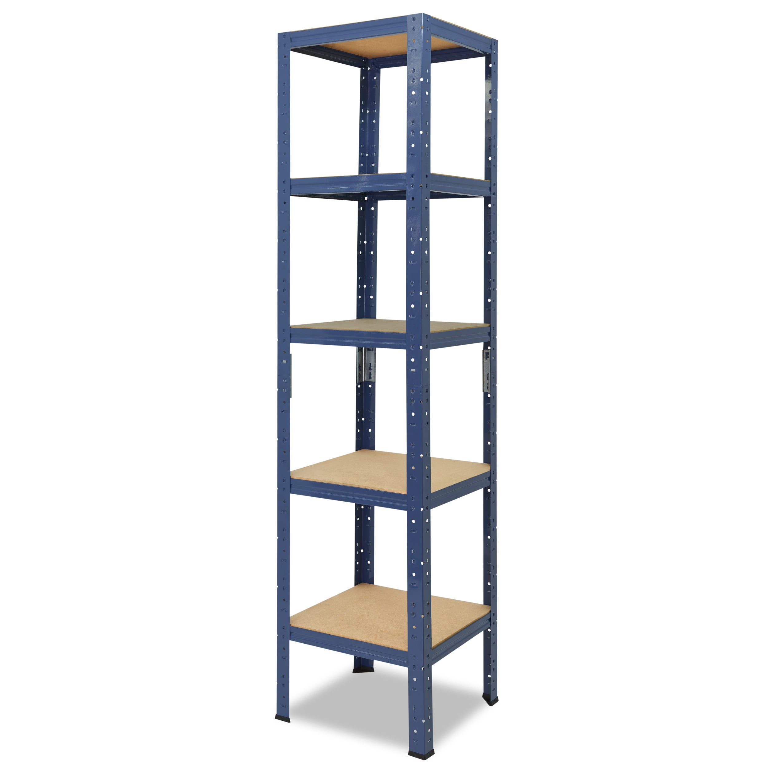 Metallregal blau, Werkstattregal Tragkraft Steckregal Schwerlastregal Metall shelfplaza mit Kellerregal, Böden, 5 Lagerregal, HOME, 175kg als oder Garagenregal, 180x45x45cm mit