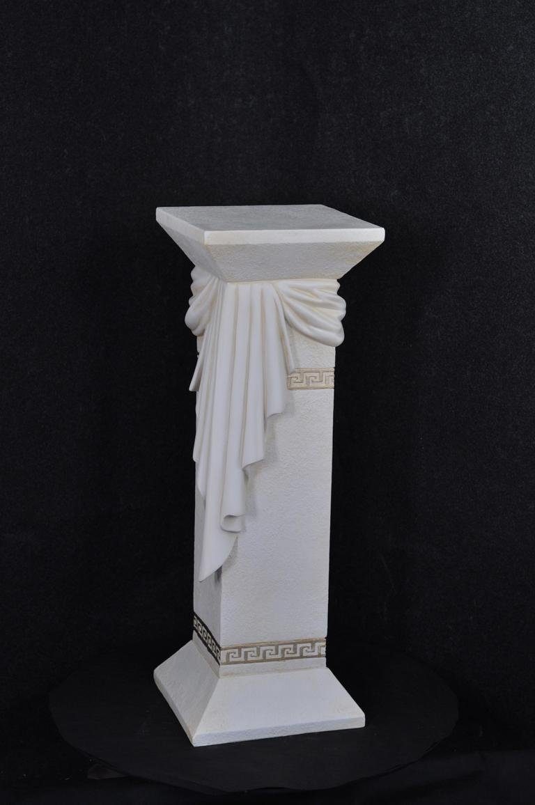 JVmoebel Skulptur Medusa Säule Römische Säulen Marmor Skulptur Figur Deko Dekoration Weiß