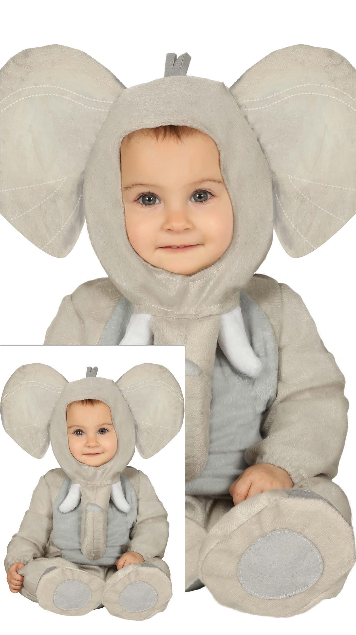 Fiestas Guirca Kostüm, Tierischer Elefant Kapuzenset Karneval Kostüm Baby Kuscheliges Outfit