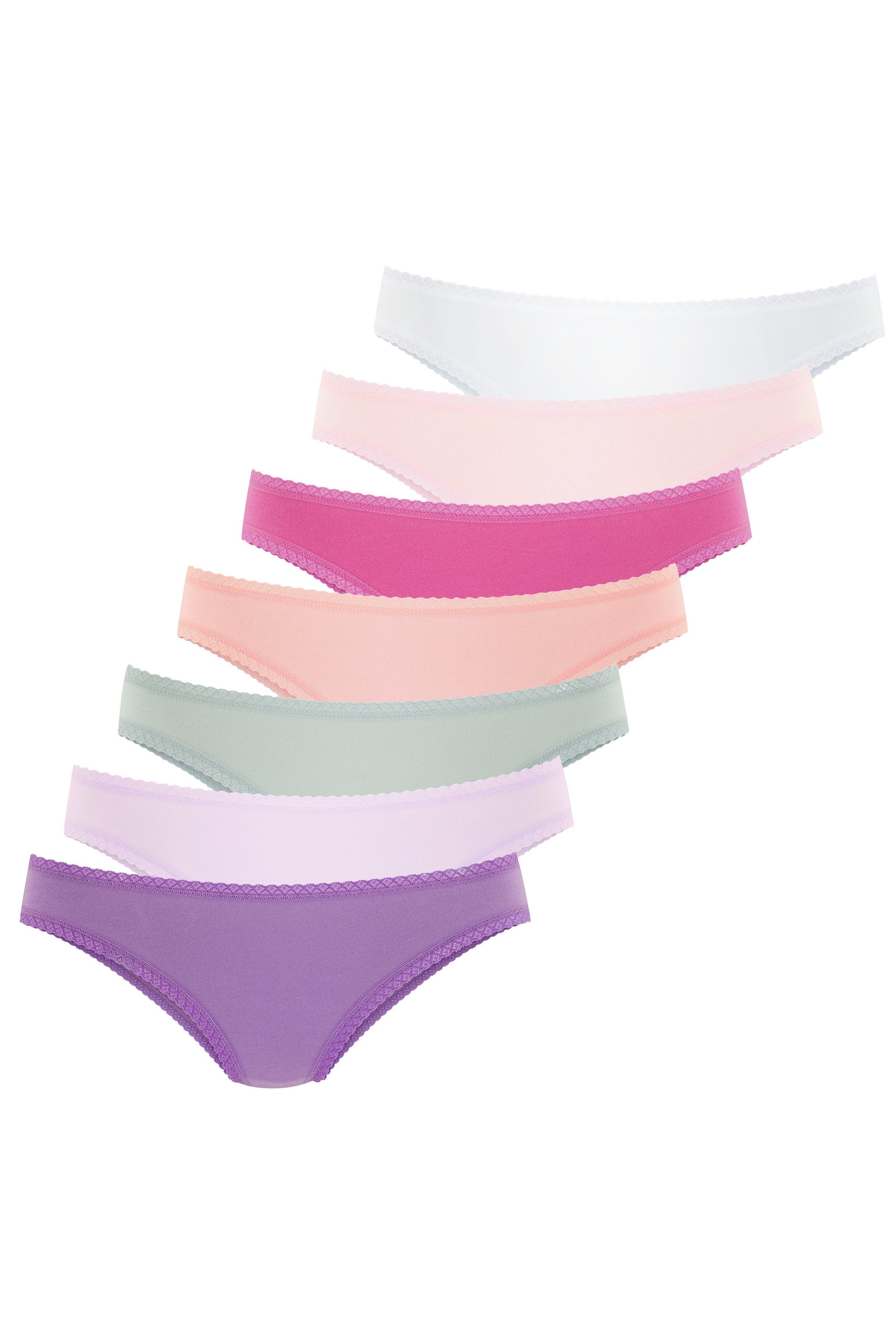 Vivance by Lascana Brasilslip (7er-Pack) mit feiner Spitzeneinfassung und aus weicher Baumwollqualität