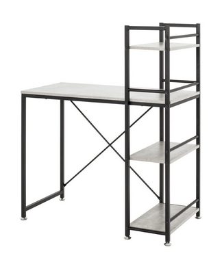 HAKU Beistelltisch HAKU Möbel Schreibtisch - schwarz-betonoptik - H. 114cm x B. 90cm