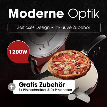 CLATRONIC Pizzaofen PM 3787, Pizzaofen 350°C für Steinofen Pizza