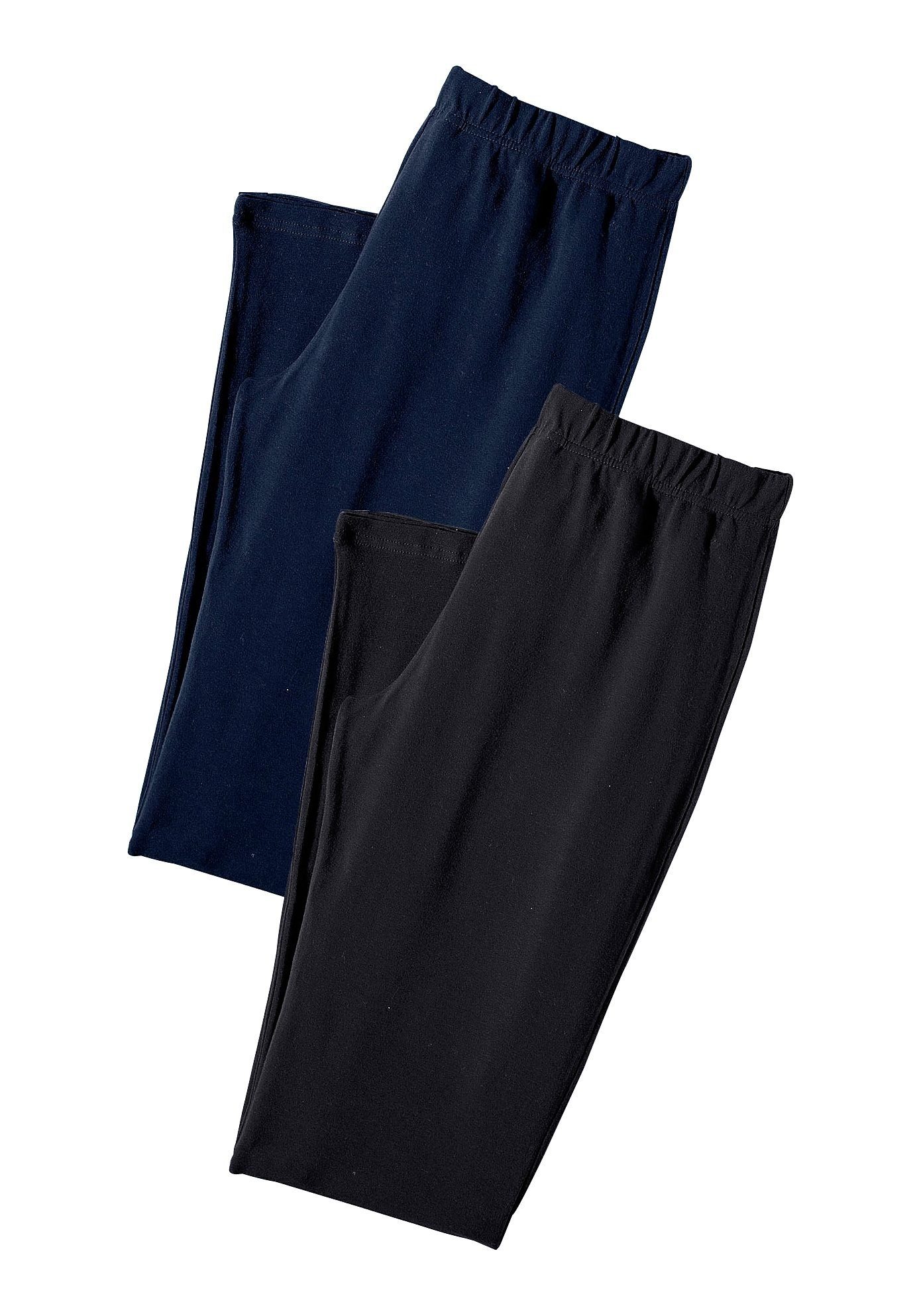 mit navy, Loungewear schwarz (2er-Pack) vivance Gummibund, active Leggings