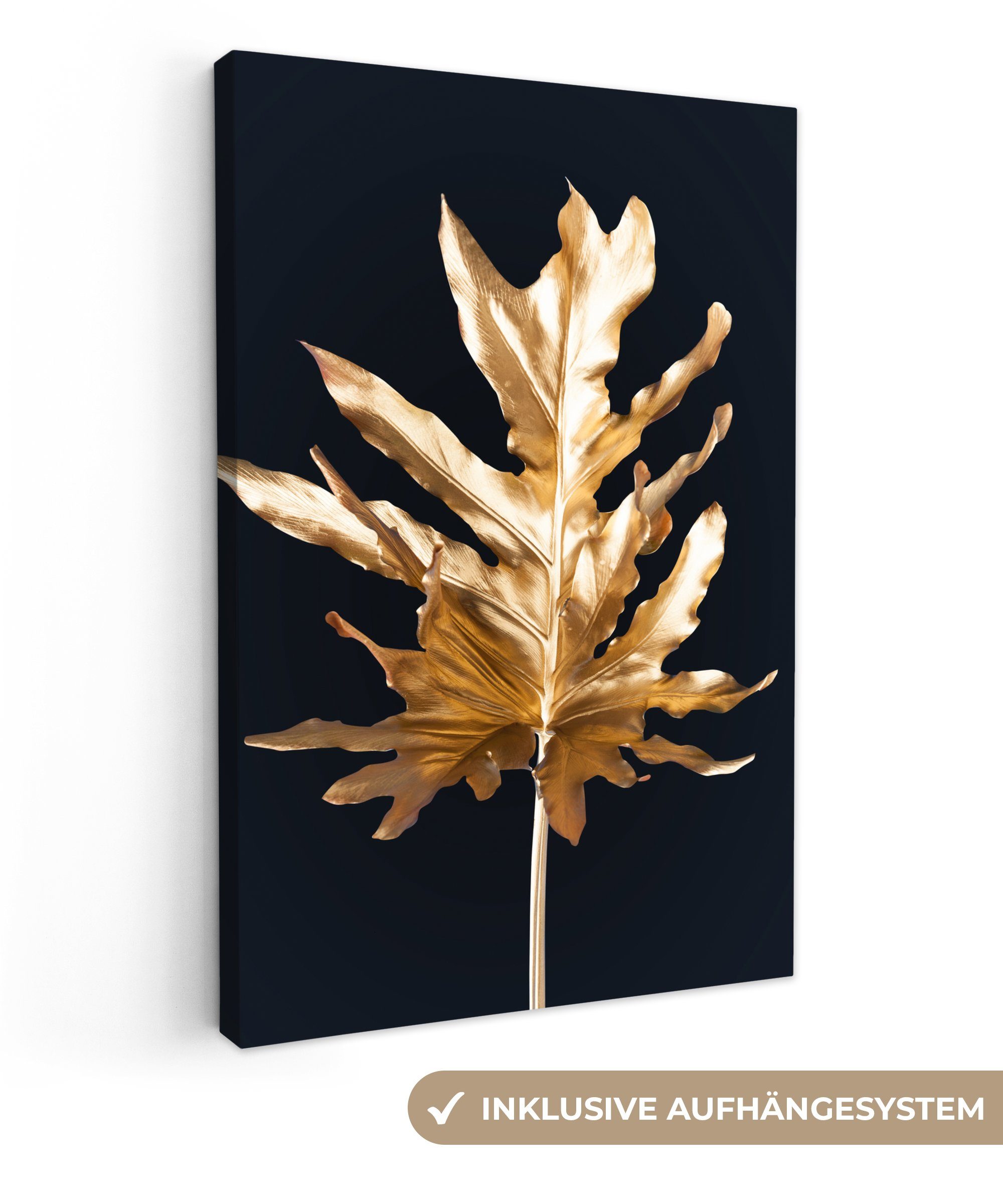 OneMillionCanvasses® Leinwandbild Schwarz und Gold - günstig online kaufen