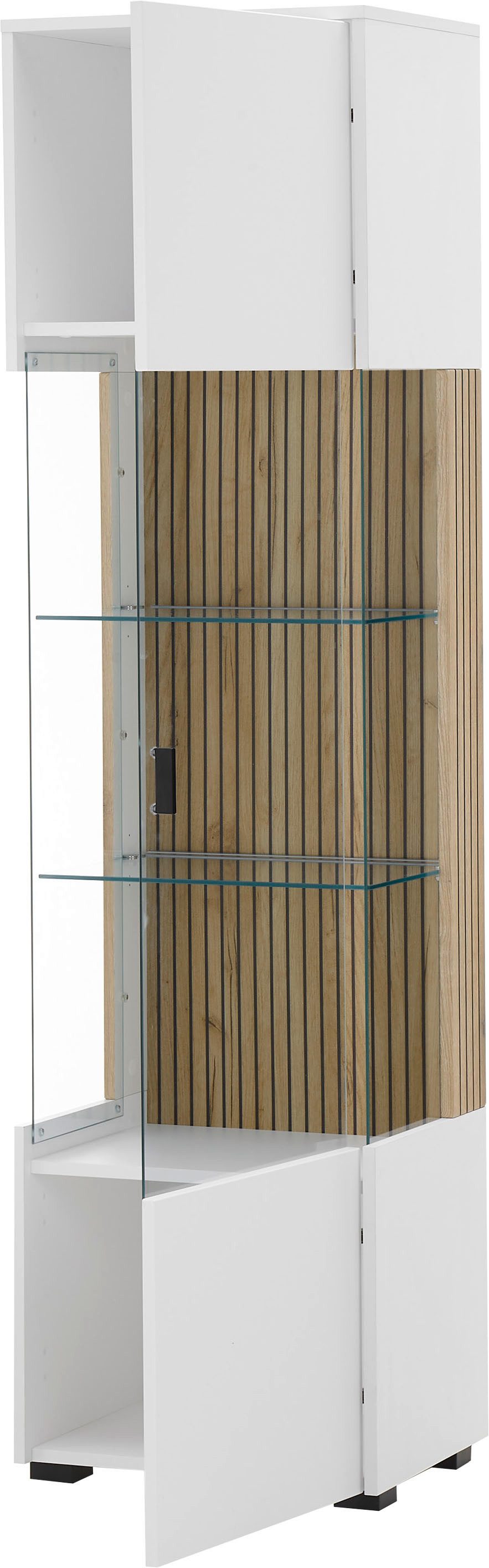 Home affaire Vitrine Hudson in moderner Trendfarbe, Griffe aus Metall (Schwarz), Höhe 180 cm – Bild 5 von 5