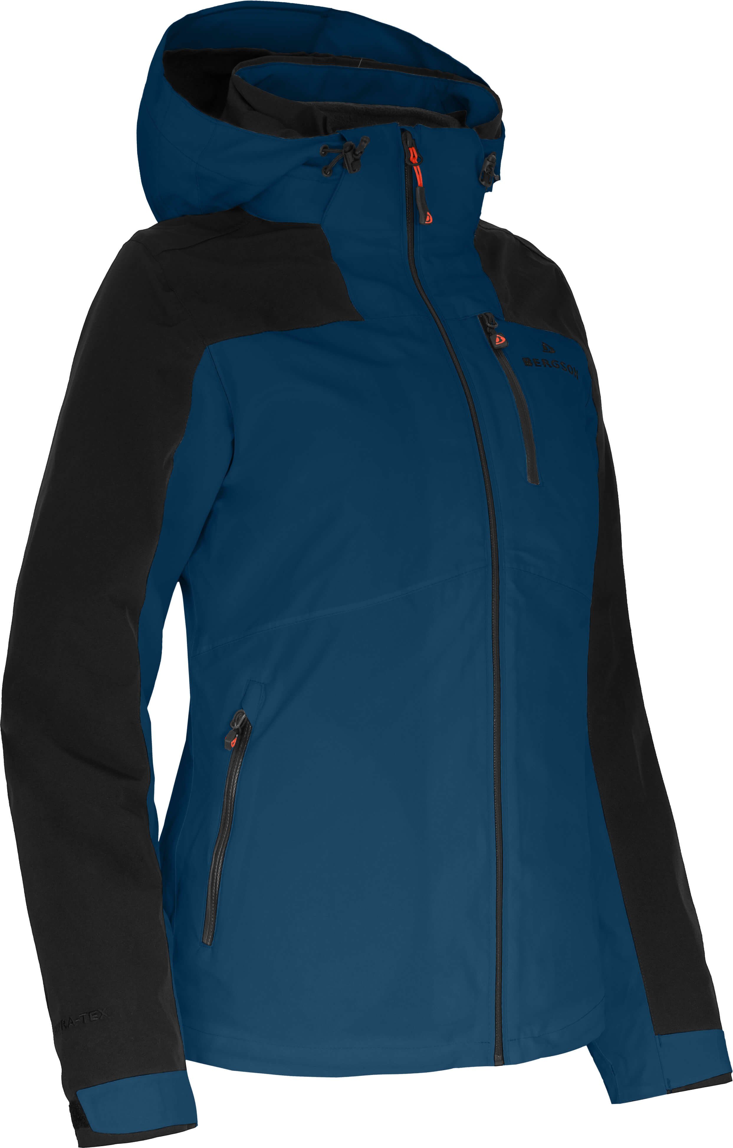 Bergson Outdoorjacke KURRIKA Doppeljacke Damen Regenjacke, Fleece Innenjacke, 20000 mm Wassersäule, Kurzgrößen, dunkel blau