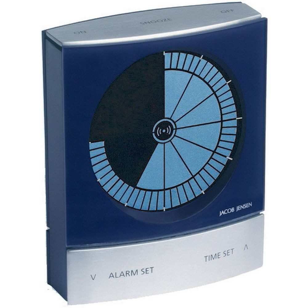 Wecker JACOB JENSEN Quarz Wecker 32040 blau metallic 6x 8 cm Alarm Snooze