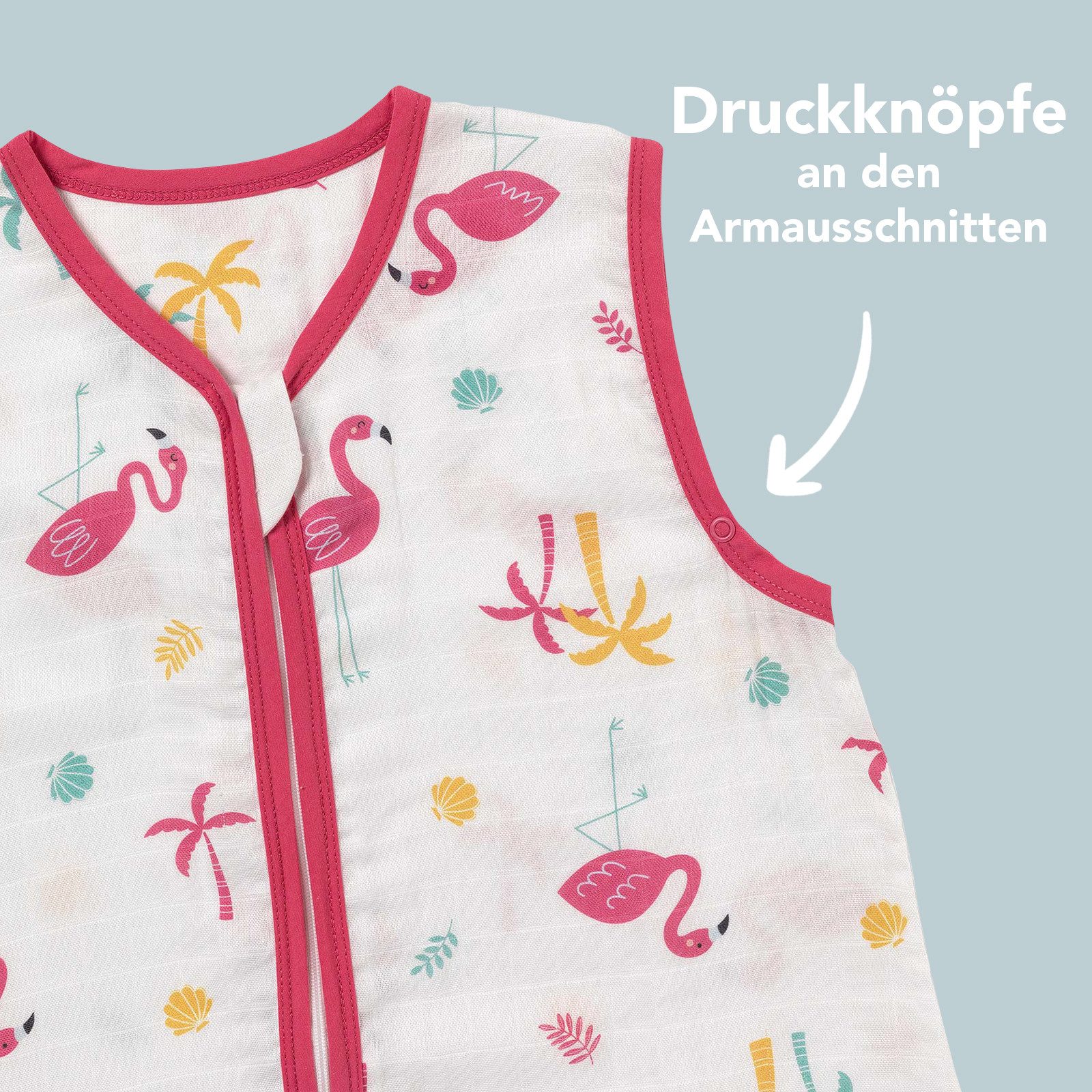 Schlummersack Kinderschlafsack Musselin Schlafsack mit Füßen, 0.5 Tog – Bild 3 von 5
