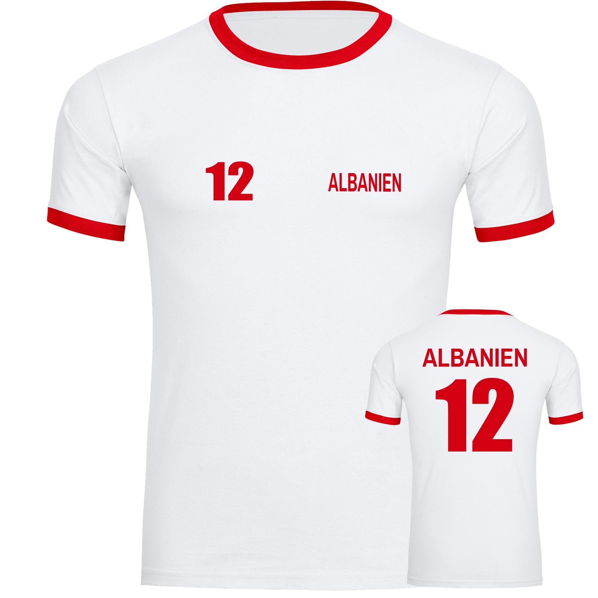 multifanshop T-Shirt Kontrast Albanien - Trikot 12 - Männer
